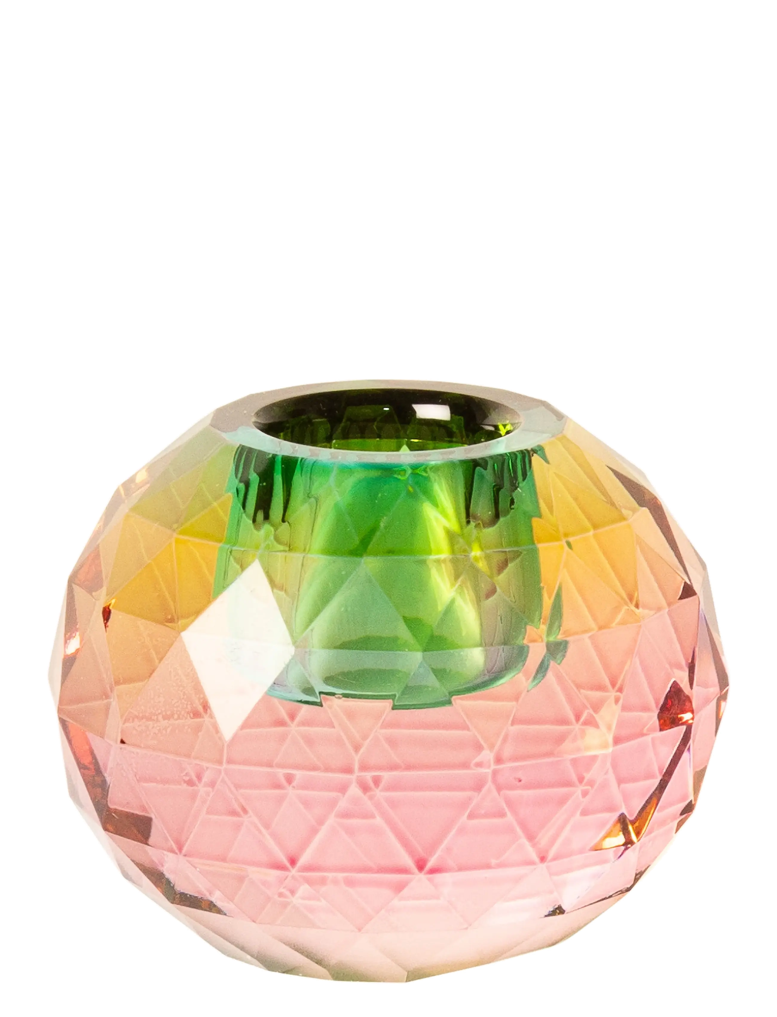 C'est Bon Crystal Candle Holder, Lysestage, Pink, Str: H 4.5CM
