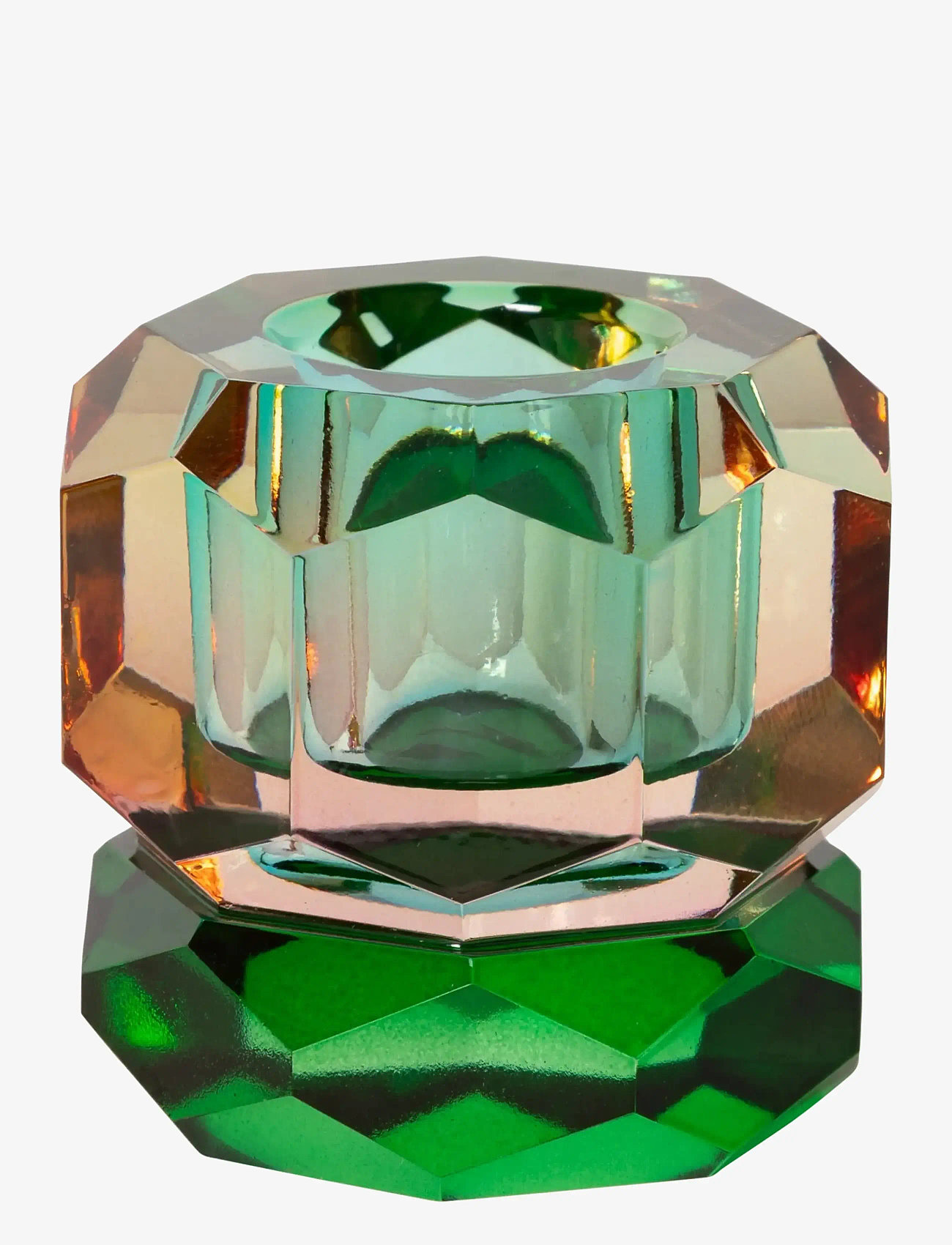 C'est Bon - Crystal candle holder - kerzenständer - darkgreen/pink ombre - 0