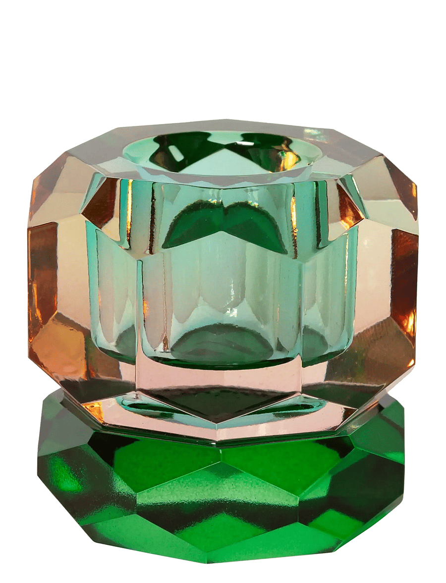 C'est Bon - Crystal candle holder - madalaimad hinnad - darkgreen/pink ombre - 0
