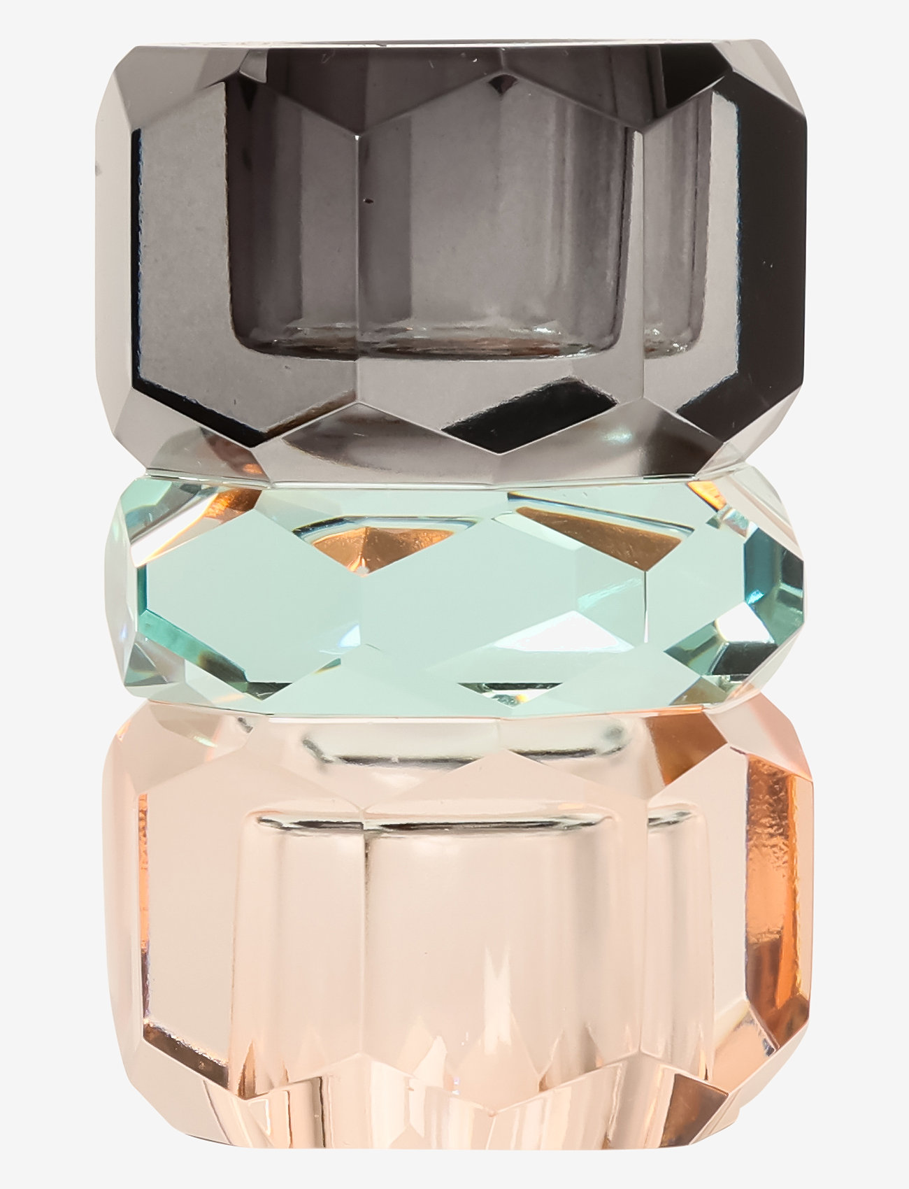 C'est Bon - Crystal candle holder - peach/green/smoke - 1