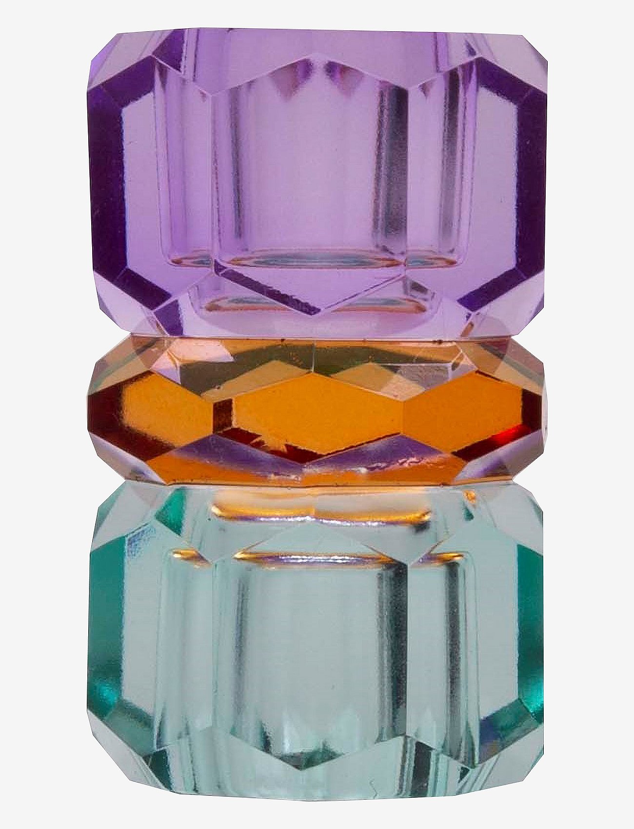 C'est Bon - Crystal candle holder - candlesticks - light mint/brown/violet - 1