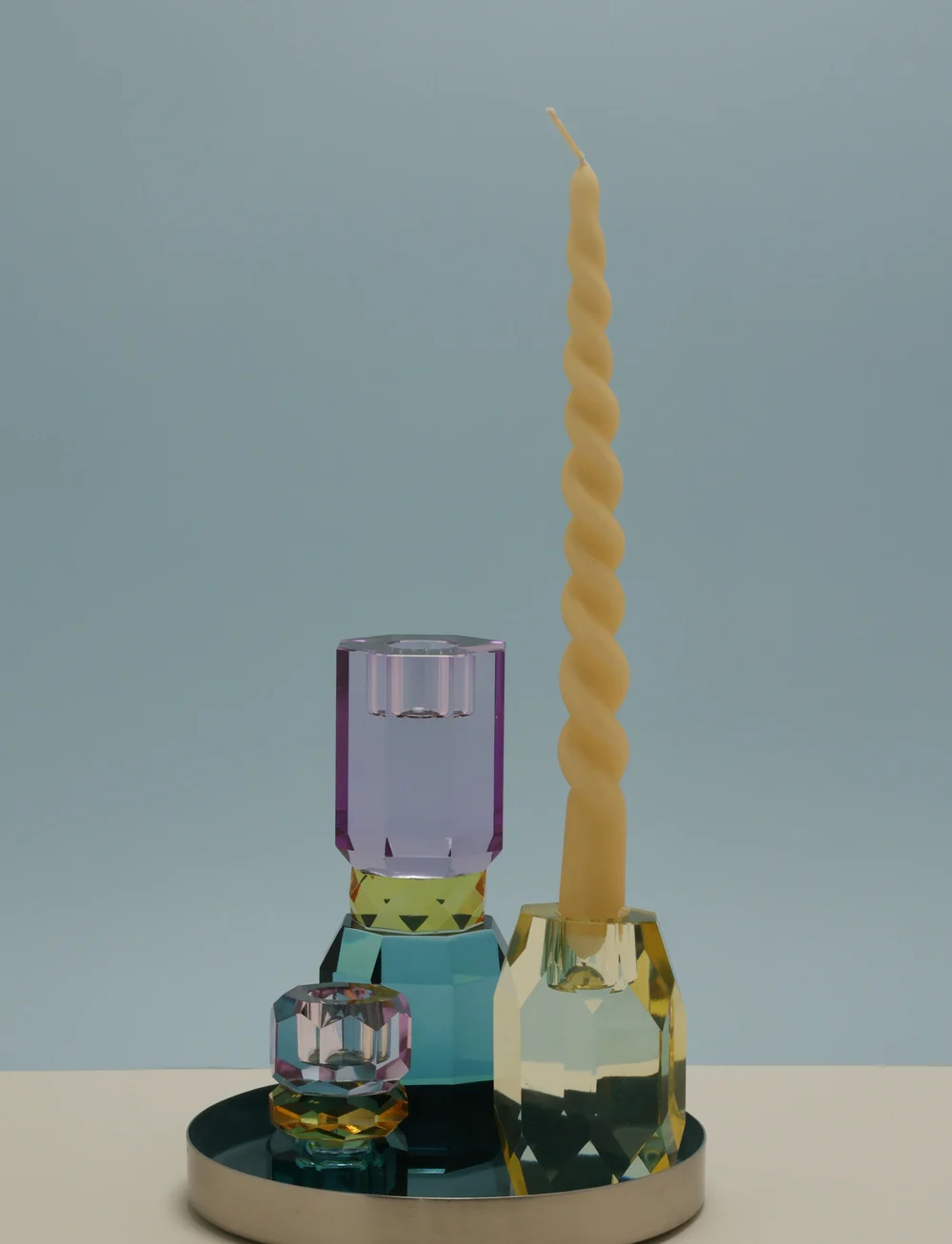C'est Bon - Crystal candle holder - kerzenständer - light mint/brown/violet - 2