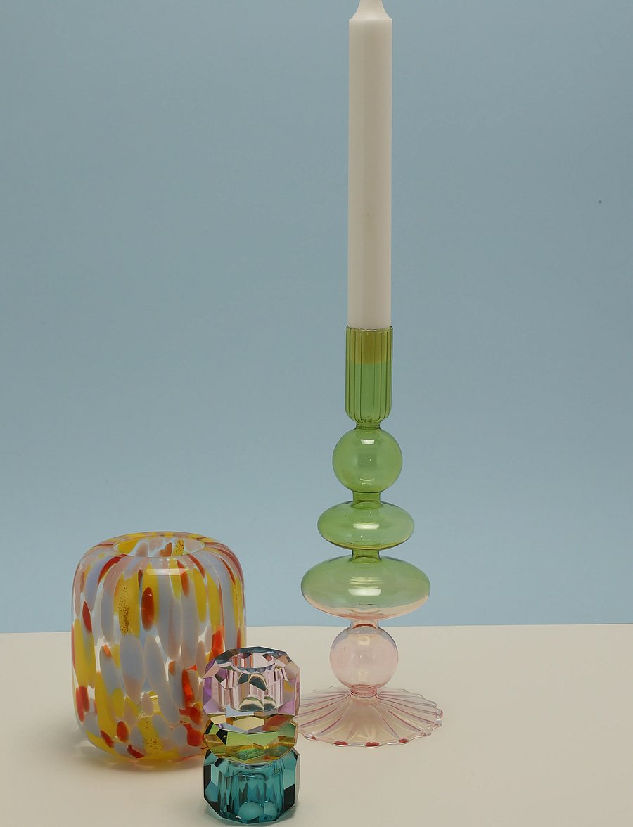 C'est Bon - Crystal candle holder - madalaimad hinnad - light mint/brown/violet - 3