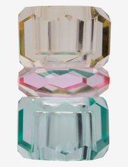 Crystal candle holder - BUTTER/LIGHT PINK/LIGHT MINT/4,5X4,5X7,