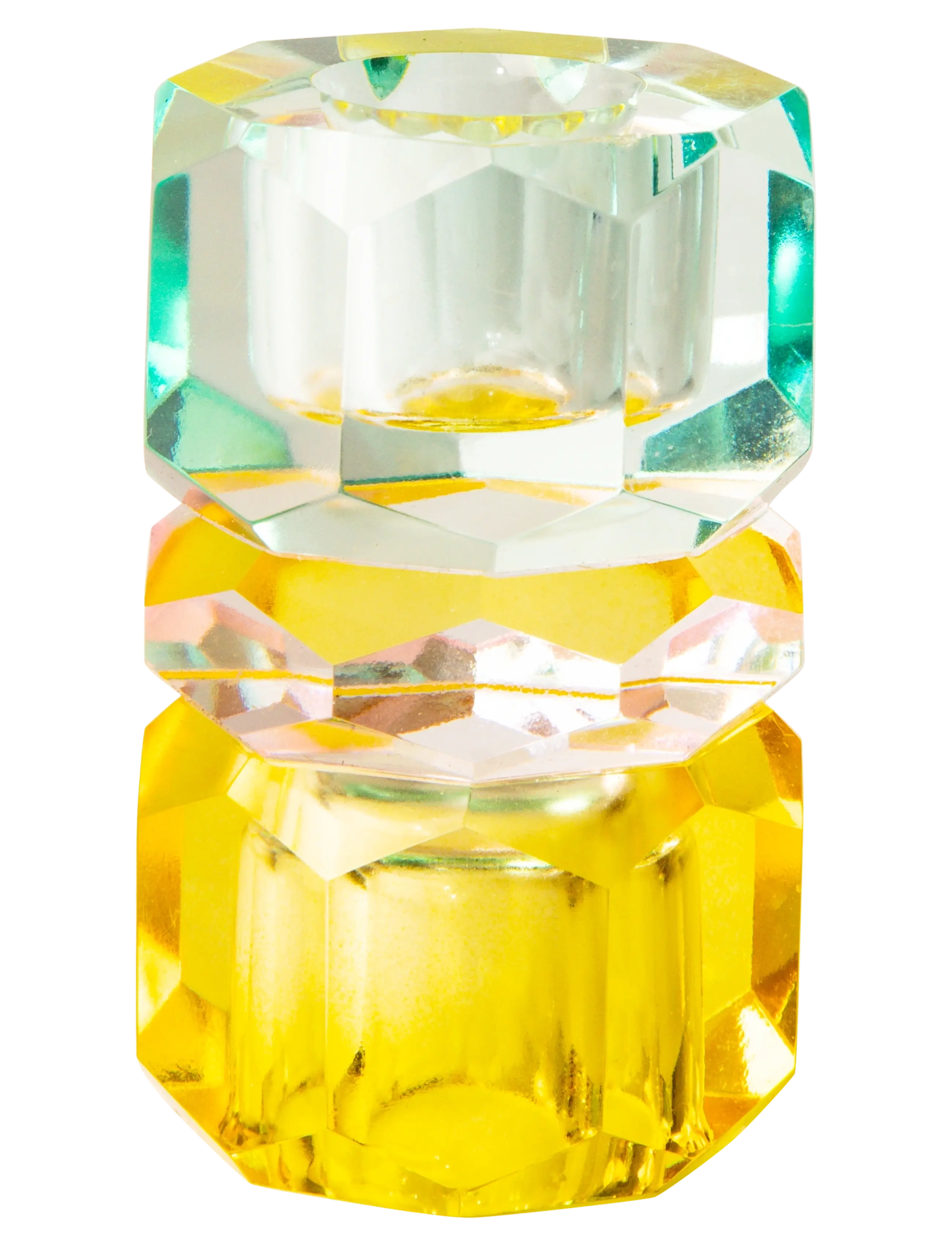 Crystal candle holder - BUTTER/LIGHT PINK/LIGHT MINT/4,5X4,5X7,