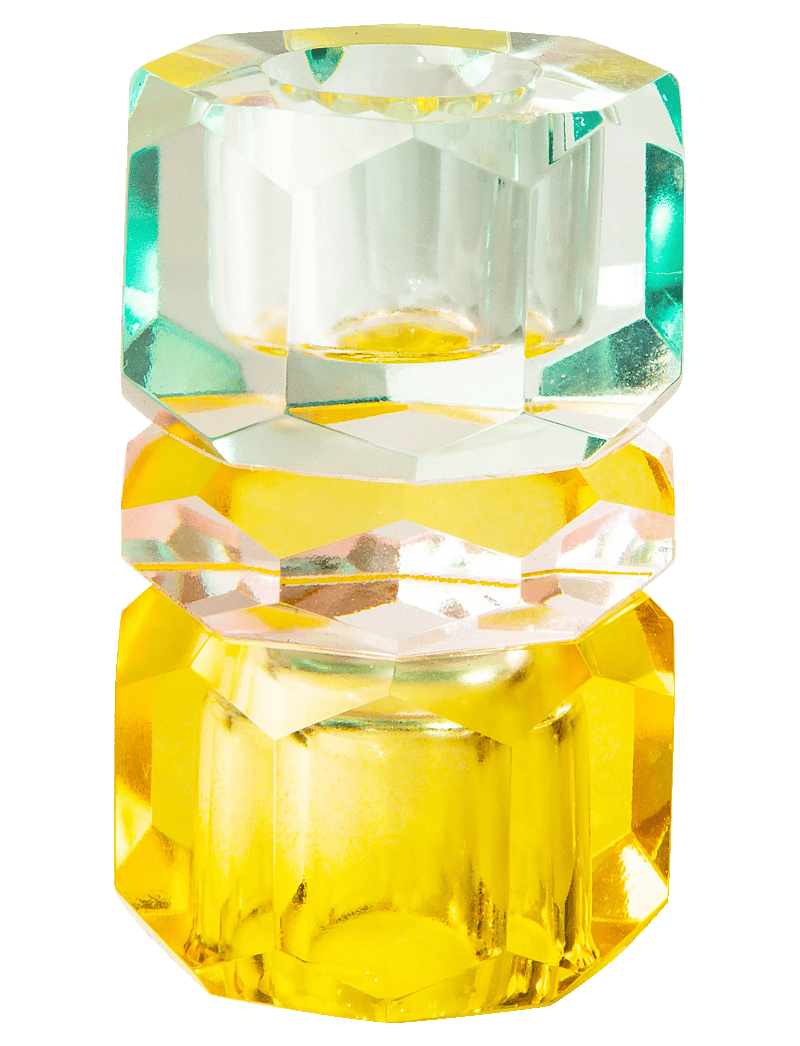 C'est Bon - Crystal candle holder - die niedrigsten preise - butter/light pink/light mint/4,5x4,5x7, - 0