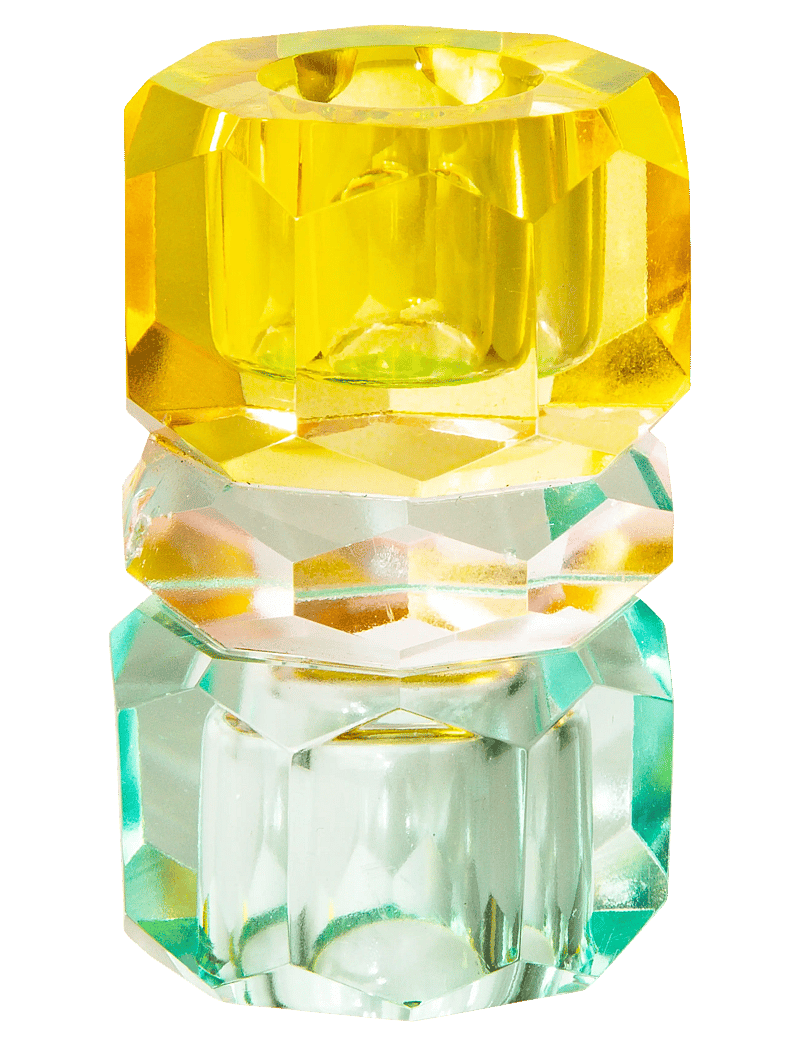 C'est Bon - Crystal candle holder - die niedrigsten preise - butter/light pink/light mint/4,5x4,5x7, - 1
