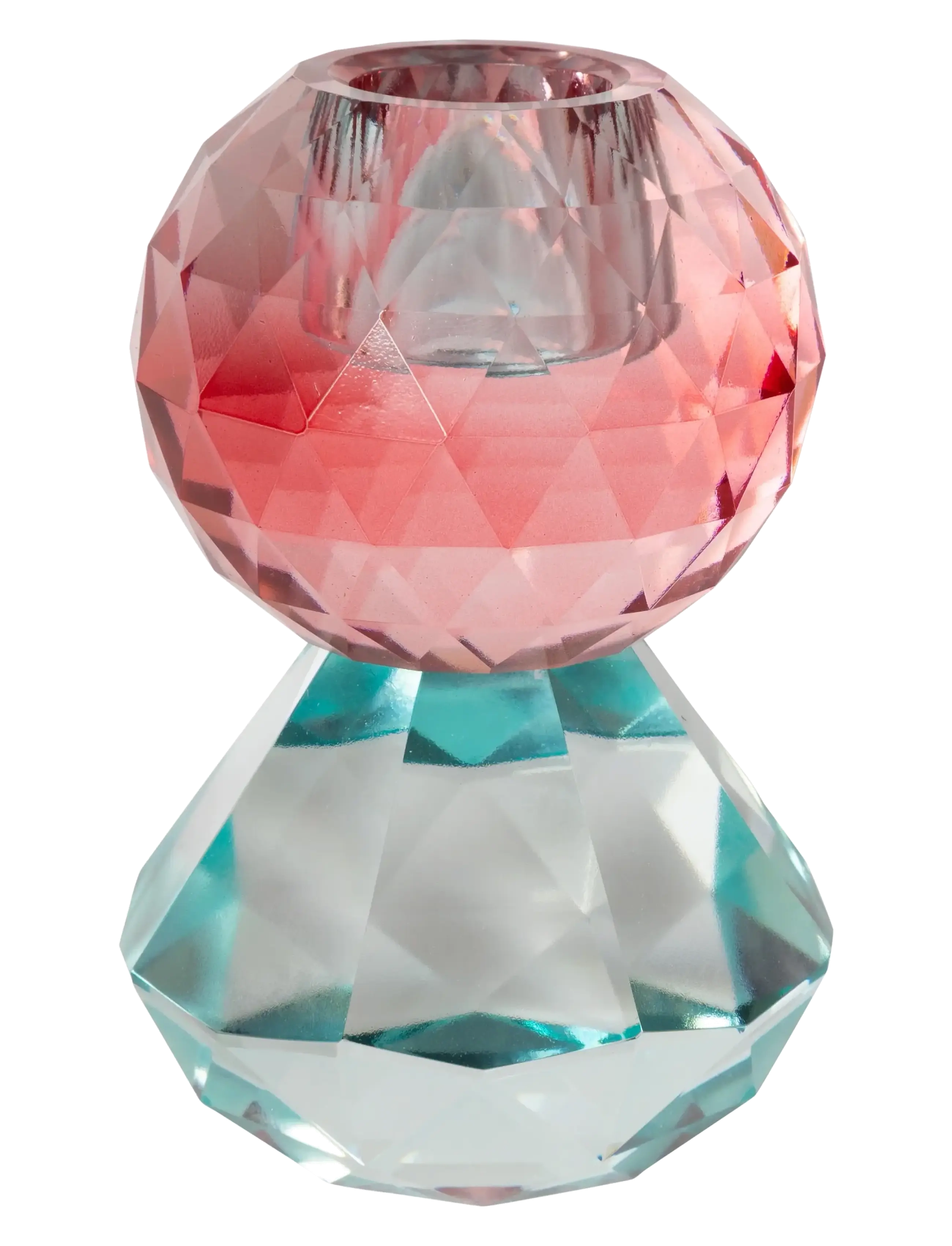 Crystal candle holder - LIGHT MINT/RED