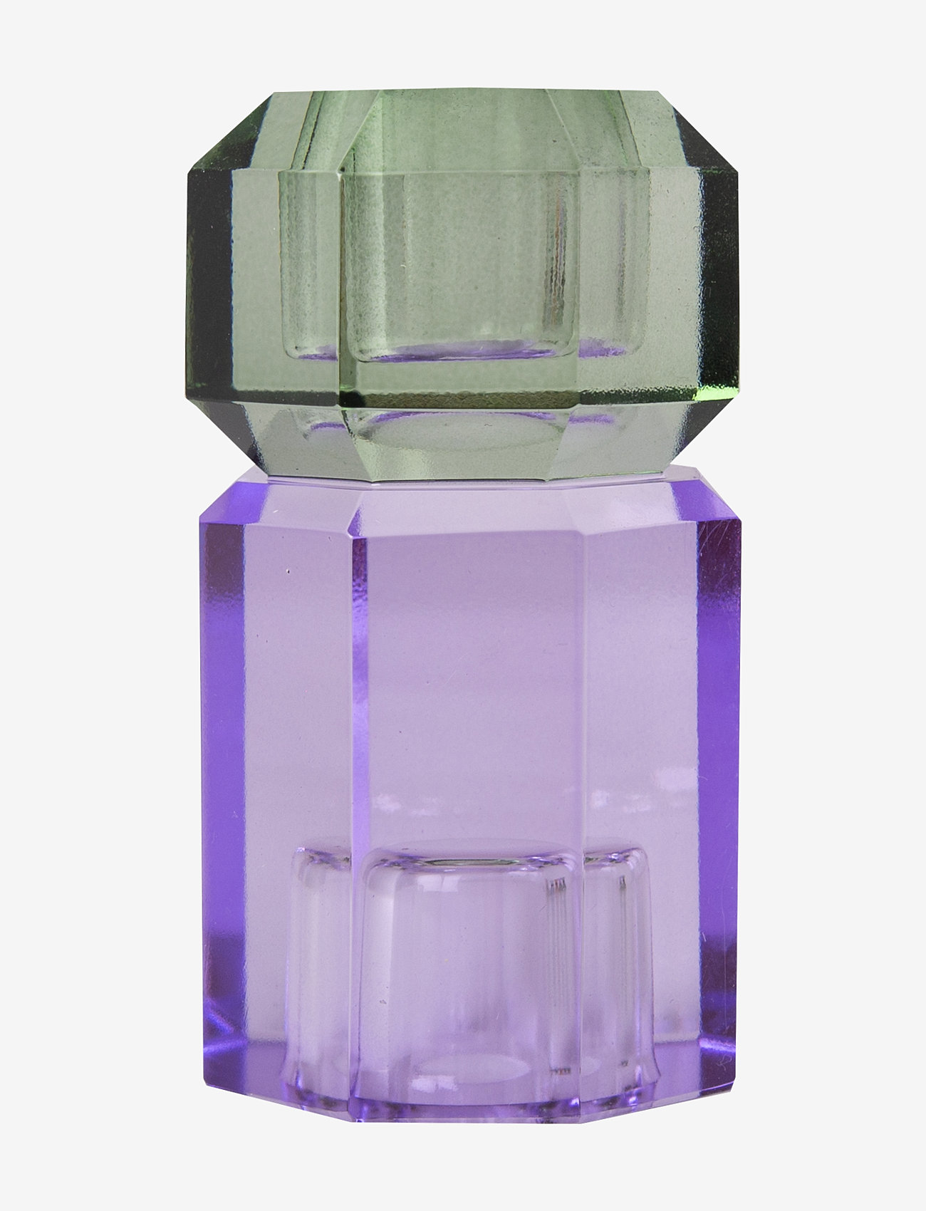 C'est Bon - Crystal candle holder - olive/violet - 0