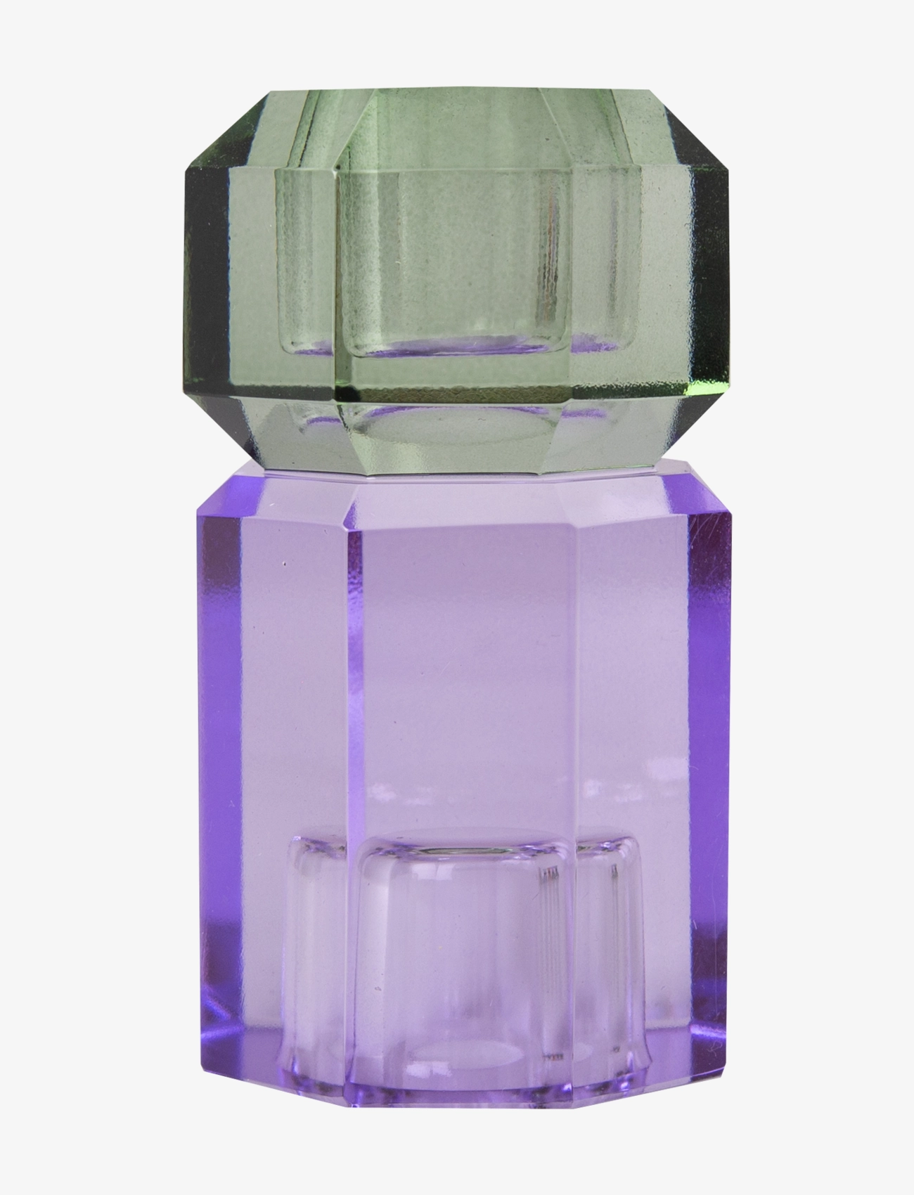 Crystal candle holder - OLIVE/VIOLET
