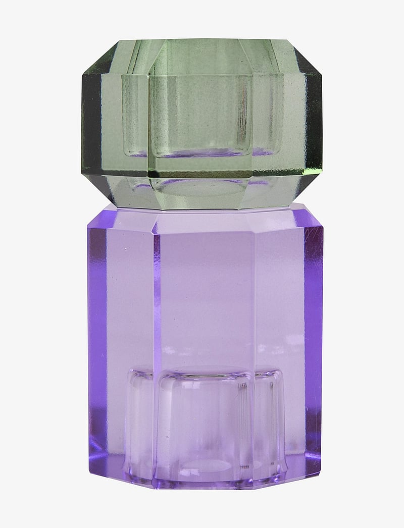 C'est Bon - Crystal candle holder - olive/violet - 0