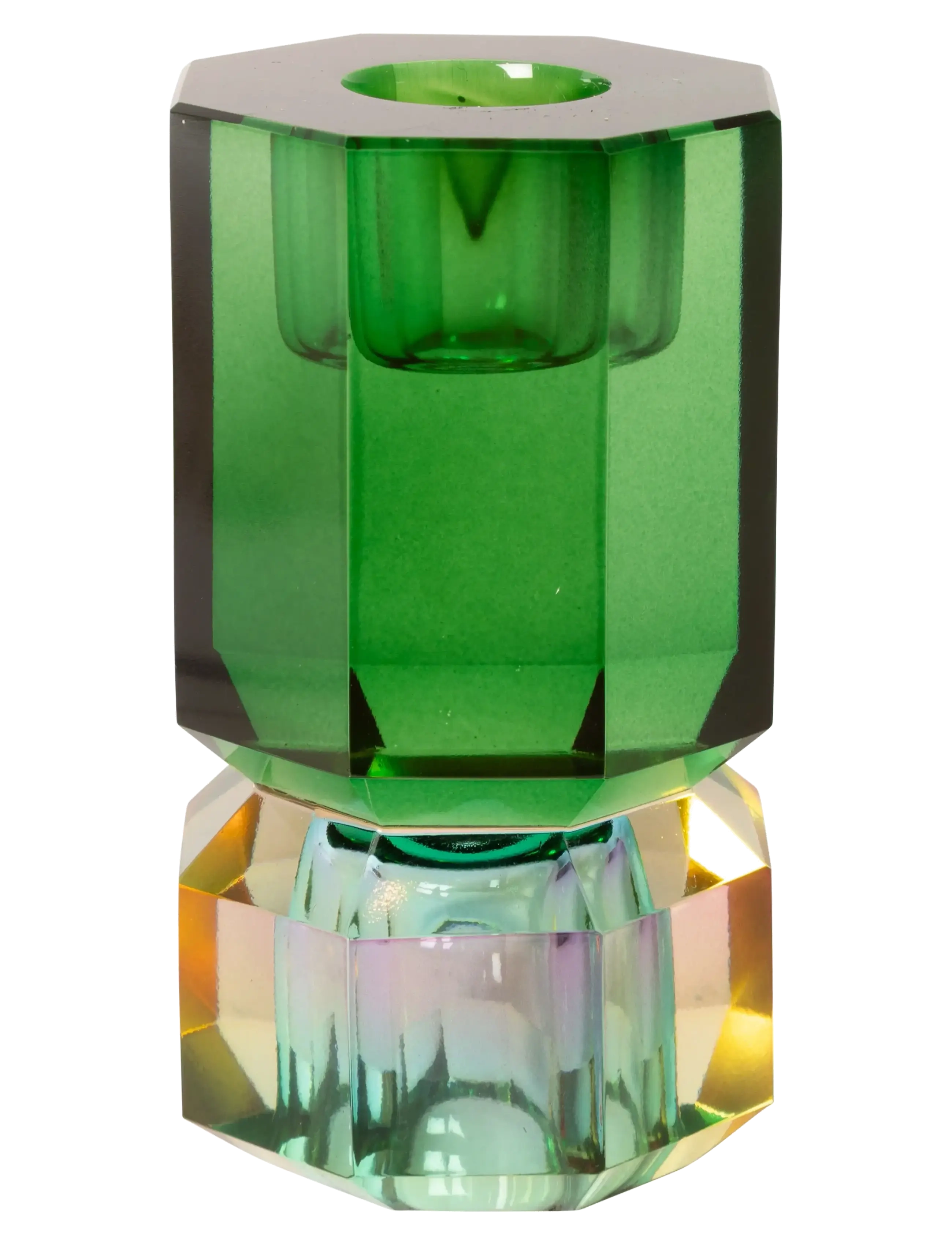 C'est Bon - Crystal candle holder - laveste priser - darkgreen/pink ombre - 1