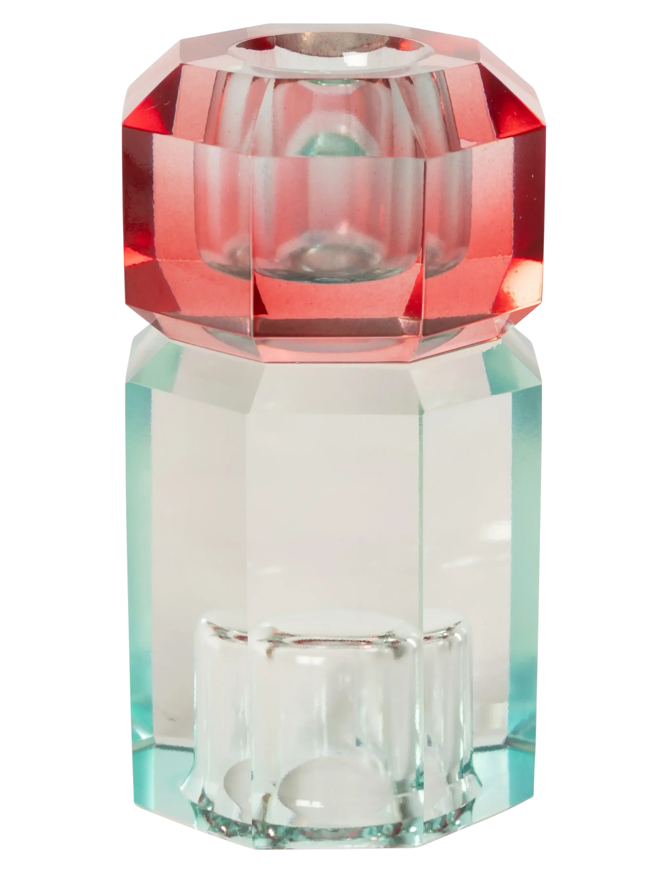 C'est Bon Crystal Candle Holder, H9.5 cm, Red, Lysestager & Lanterner > Lysestager, Unisex