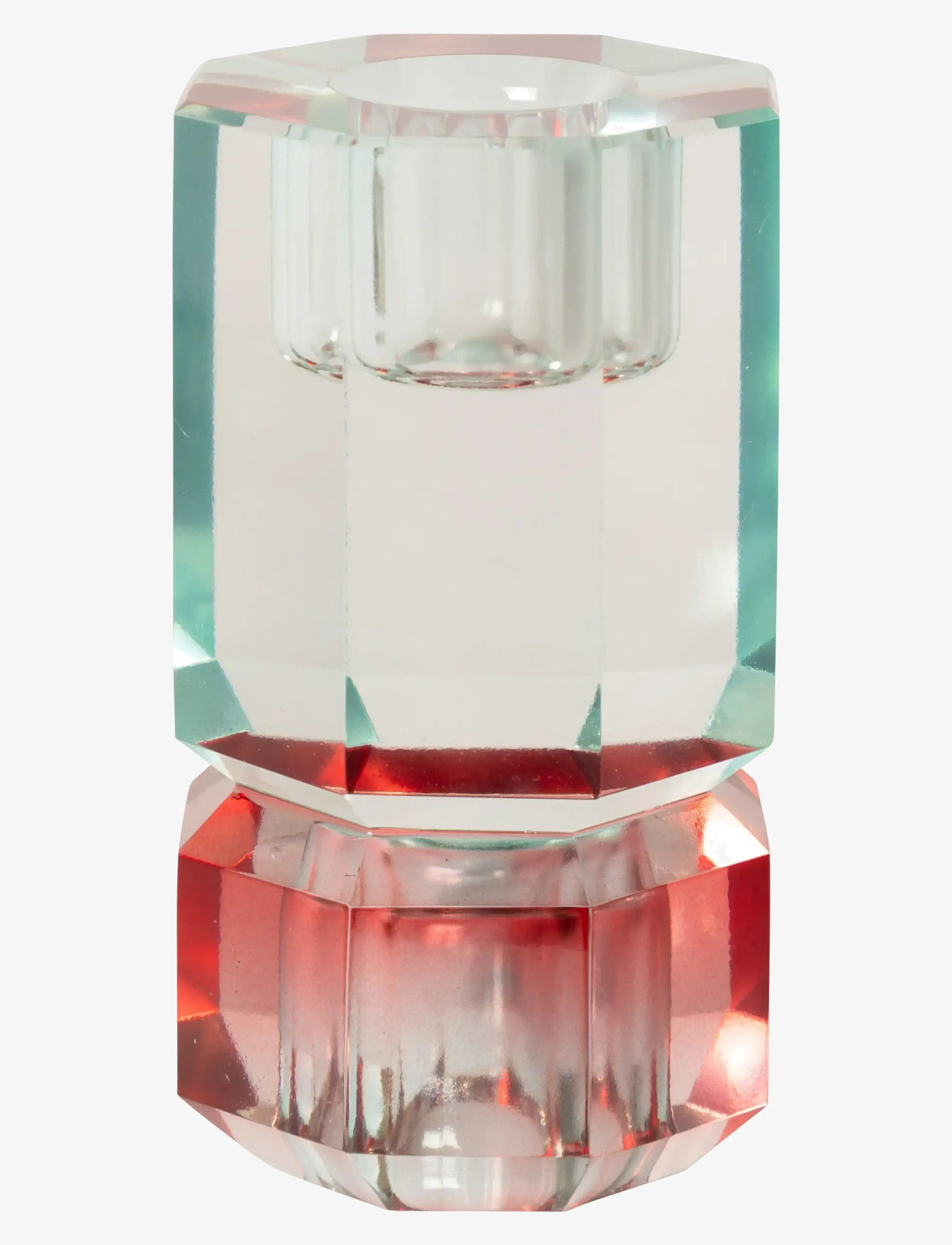 C'est Bon - Crystal candle holder - lysestager - light mint/red - 1