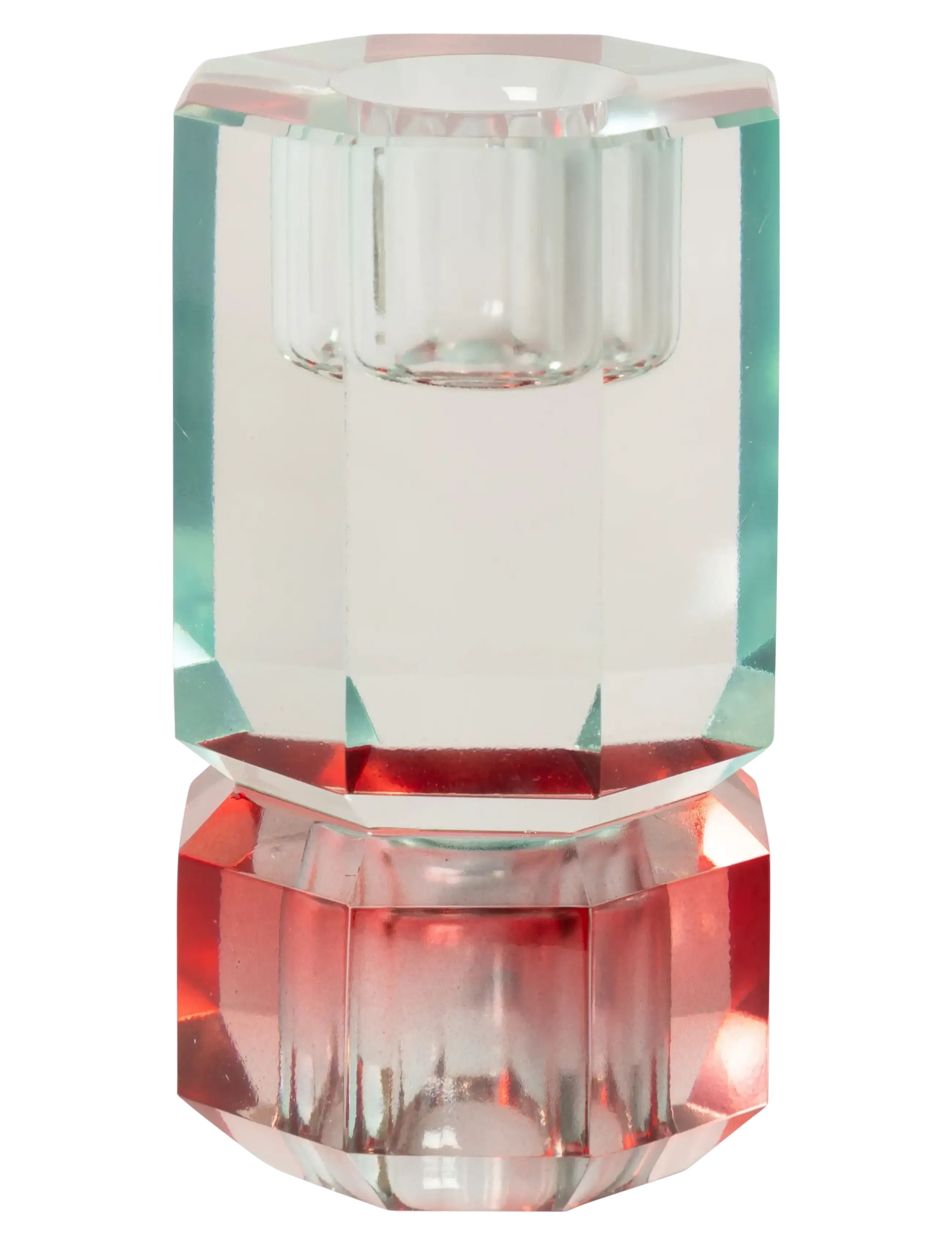 C'est Bon - Crystal candle holder - laveste priser - light mint/red - 1