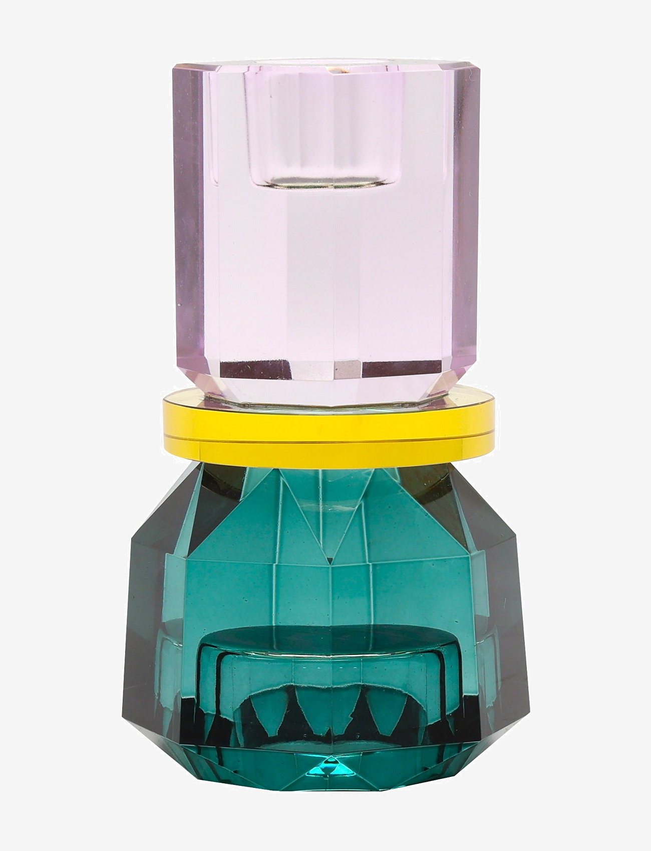 C'est Bon - Crystal candle holder - violet/yellow/petrol - 0