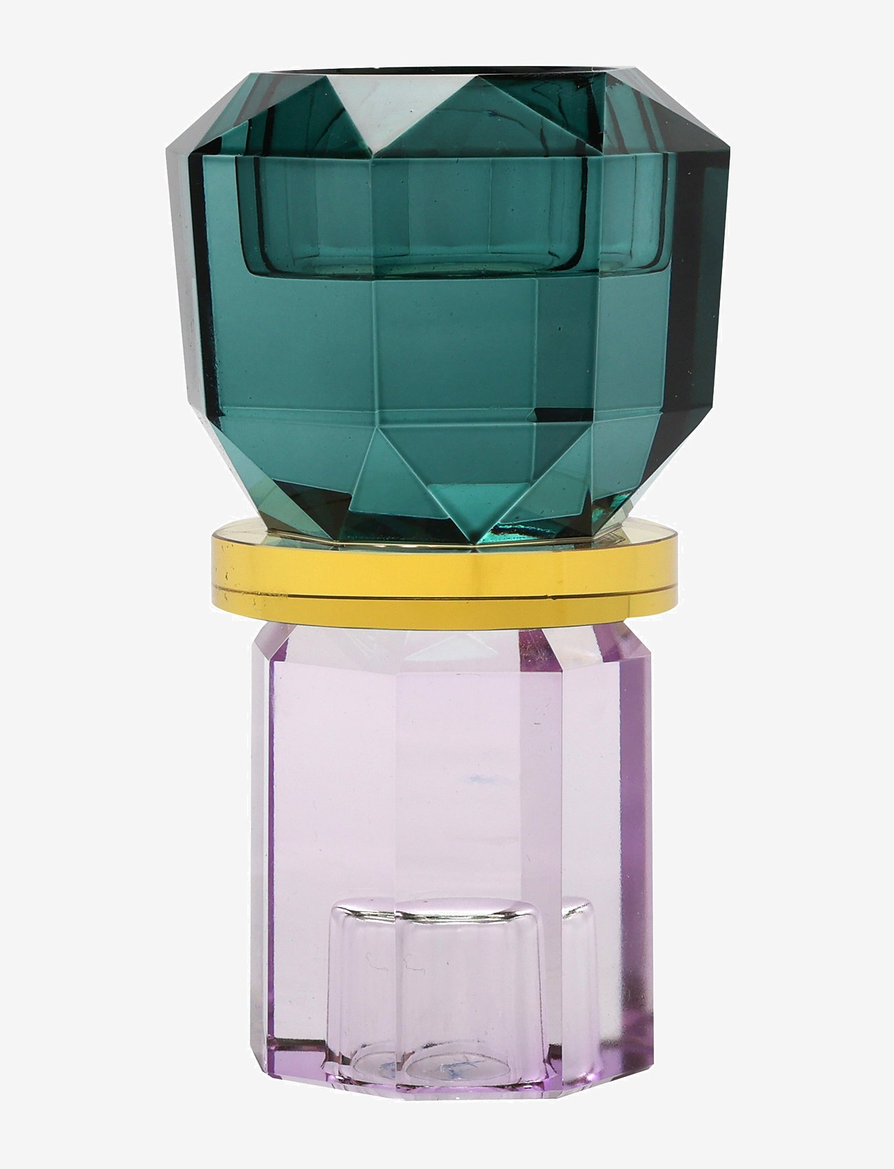 C'est Bon - Crystal candle holder - violet/yellow/petrol - 1