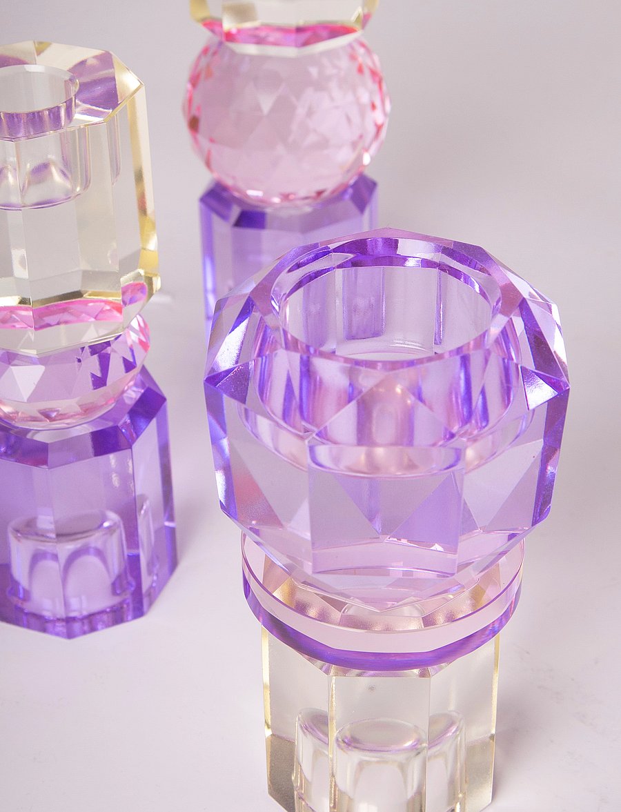 C'est Bon - Crystal candle holder - küünlajalad - butter/baby pink/violet - 2