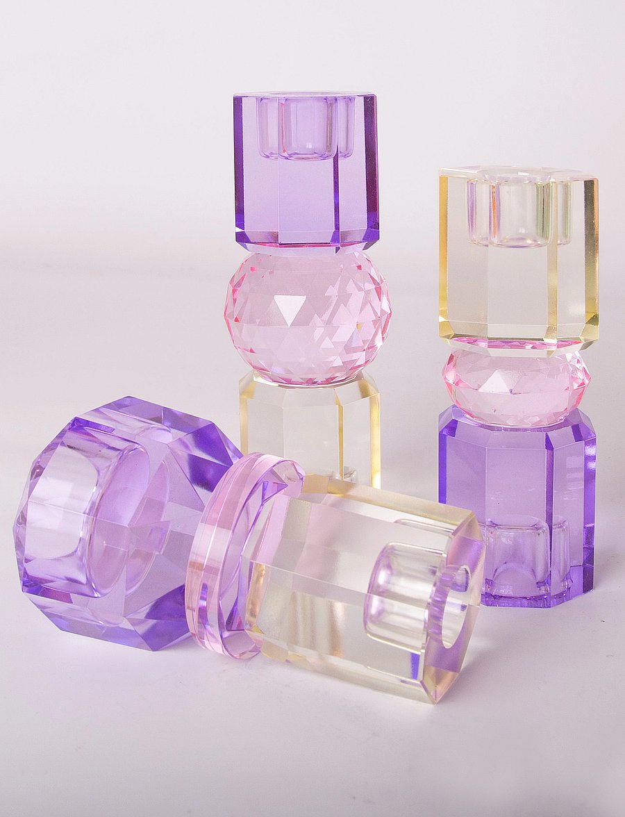 C'est Bon - Crystal candle holder - küünlajalad - butter/baby pink/violet - 3