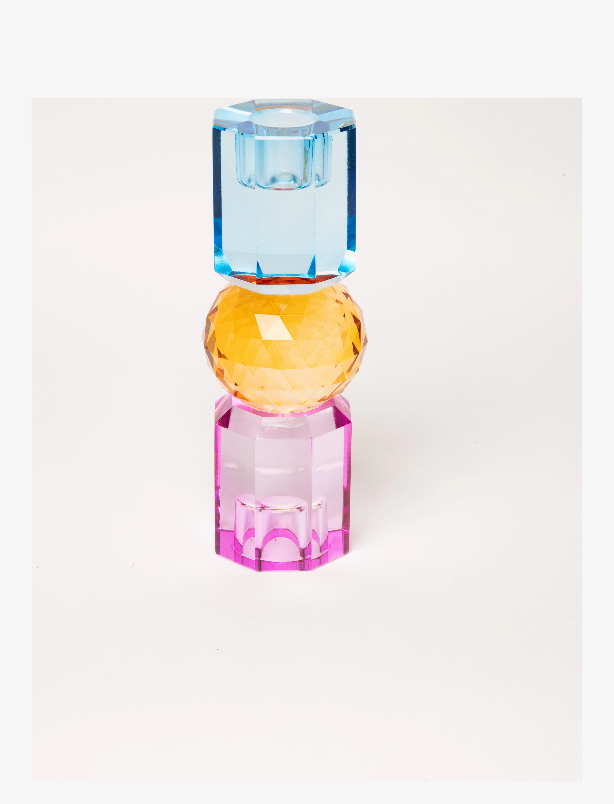 C'est Bon - Crystal candle holder - violet/cobolt/amber - 1