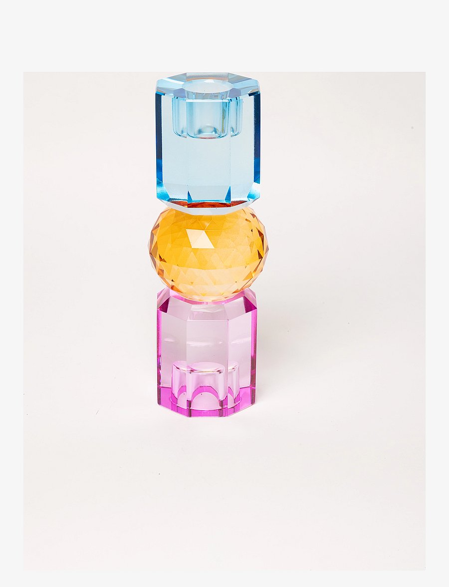C'est Bon - Crystal candle holder - violet/cobolt/amber - 1