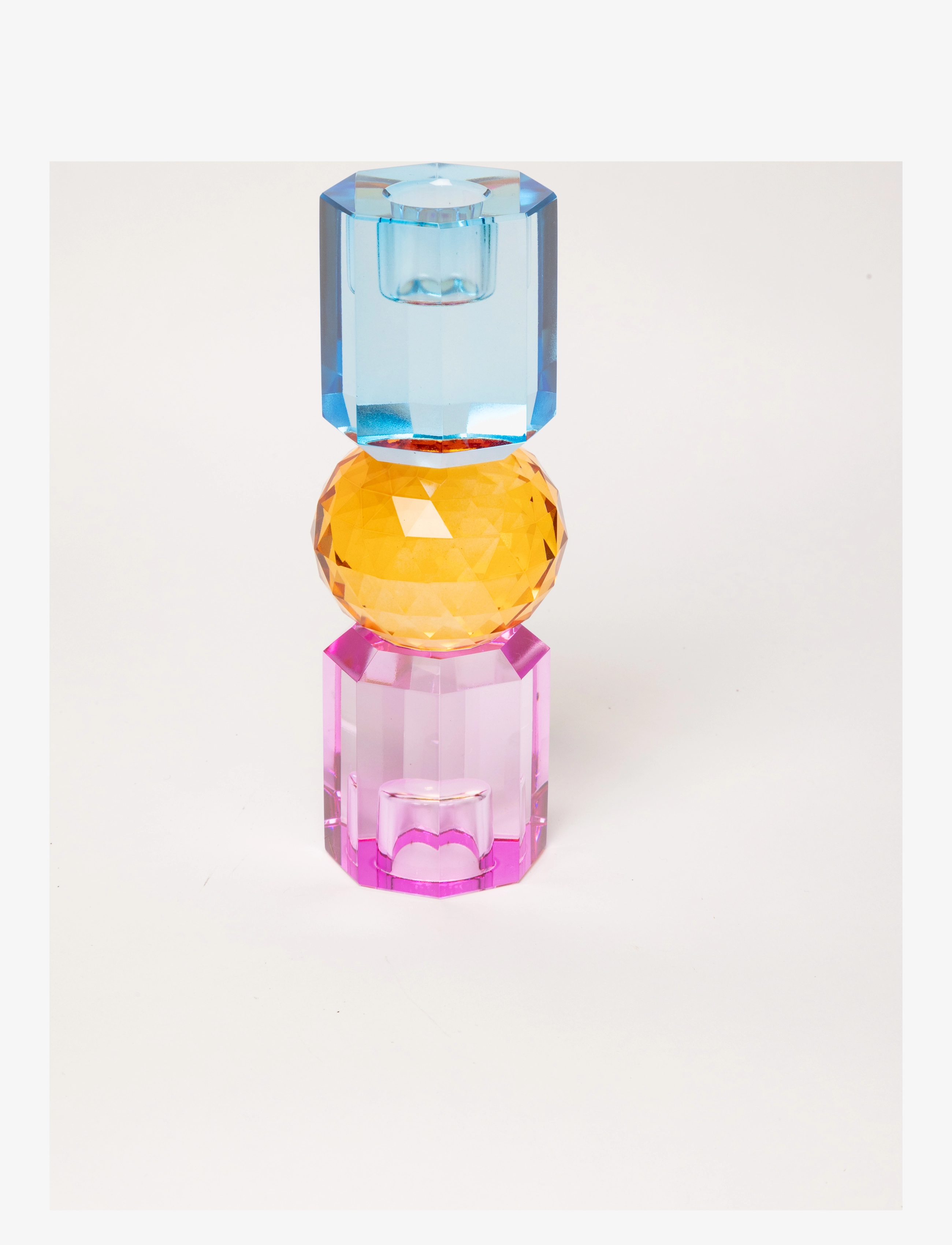 C'est Bon - Crystal candle holder - violet/cobolt/amber - 2