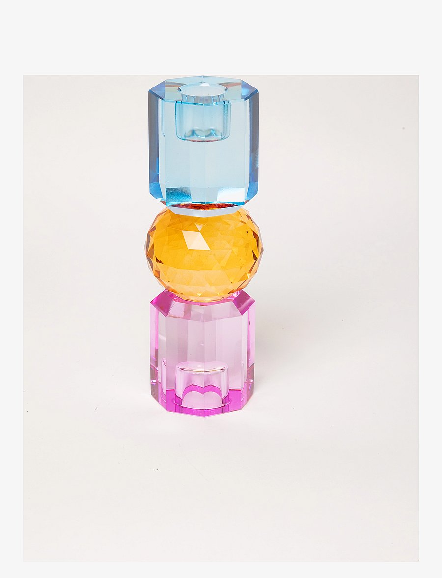 C'est Bon - Crystal candle holder - violet/cobolt/amber - 2