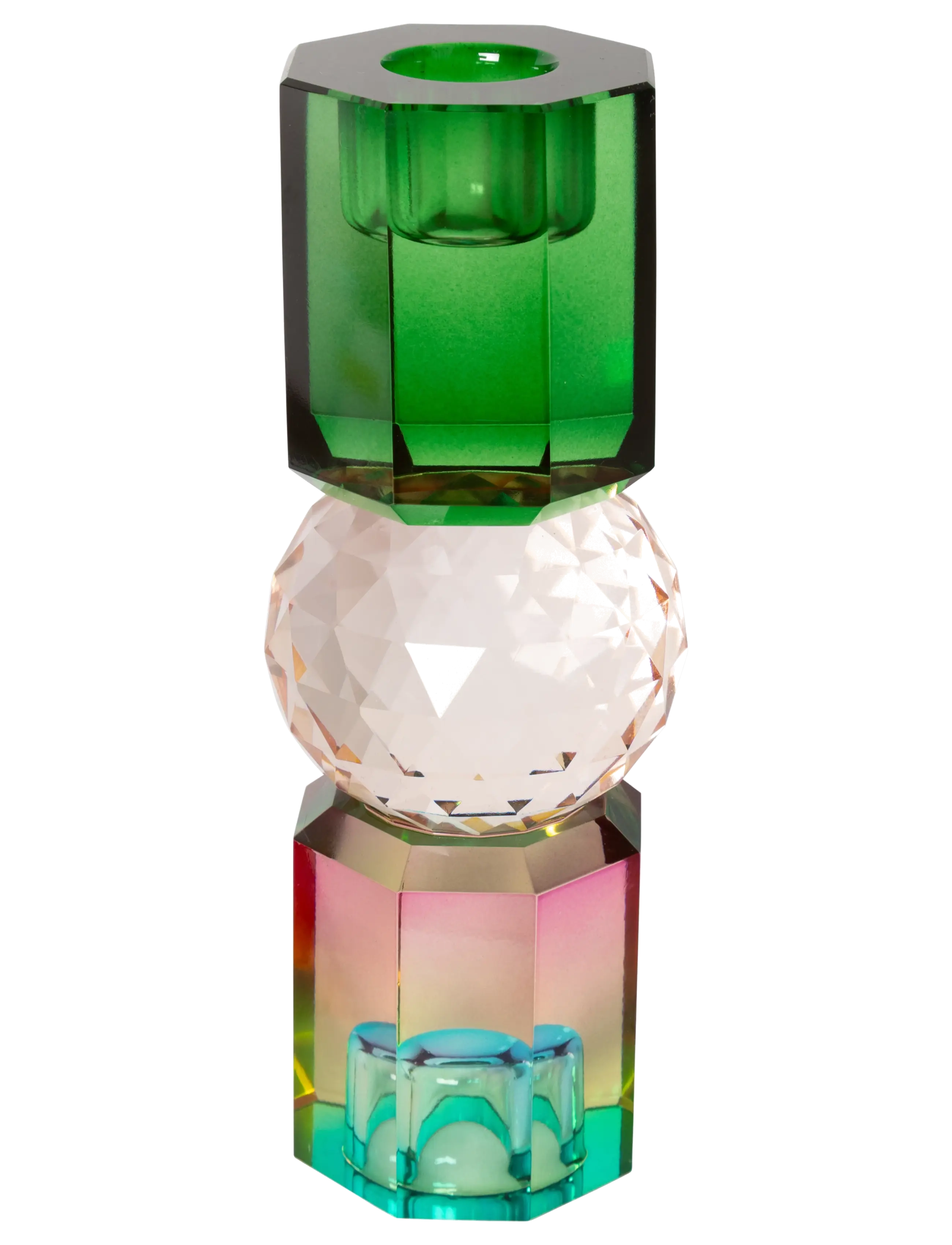 C'est Bon Crystal holder, green/peach/pink ombre, 16,5x6x6cm - Neuheiten - GREEN/PEACH/PINK OMBRE / green