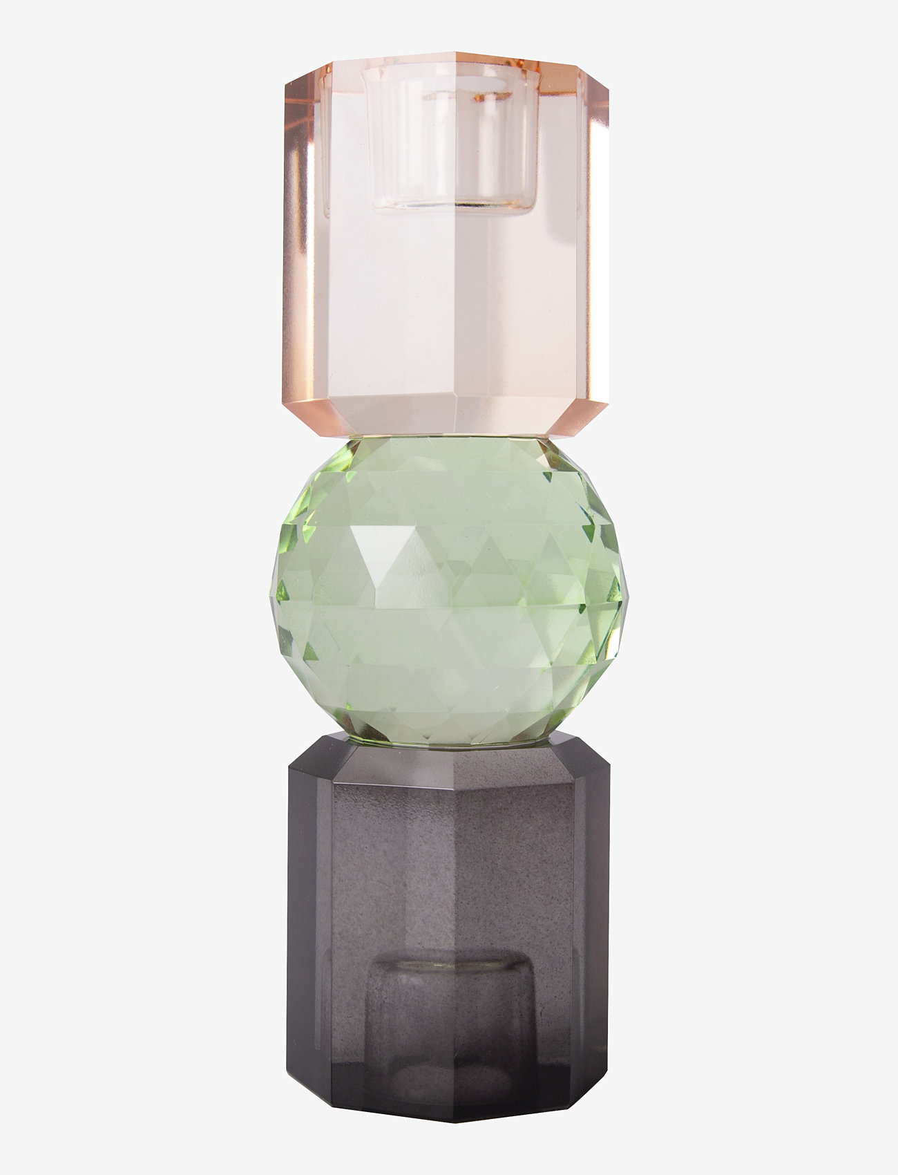 C'est Bon - Crystal candle holder - peach/green/smoke - 0