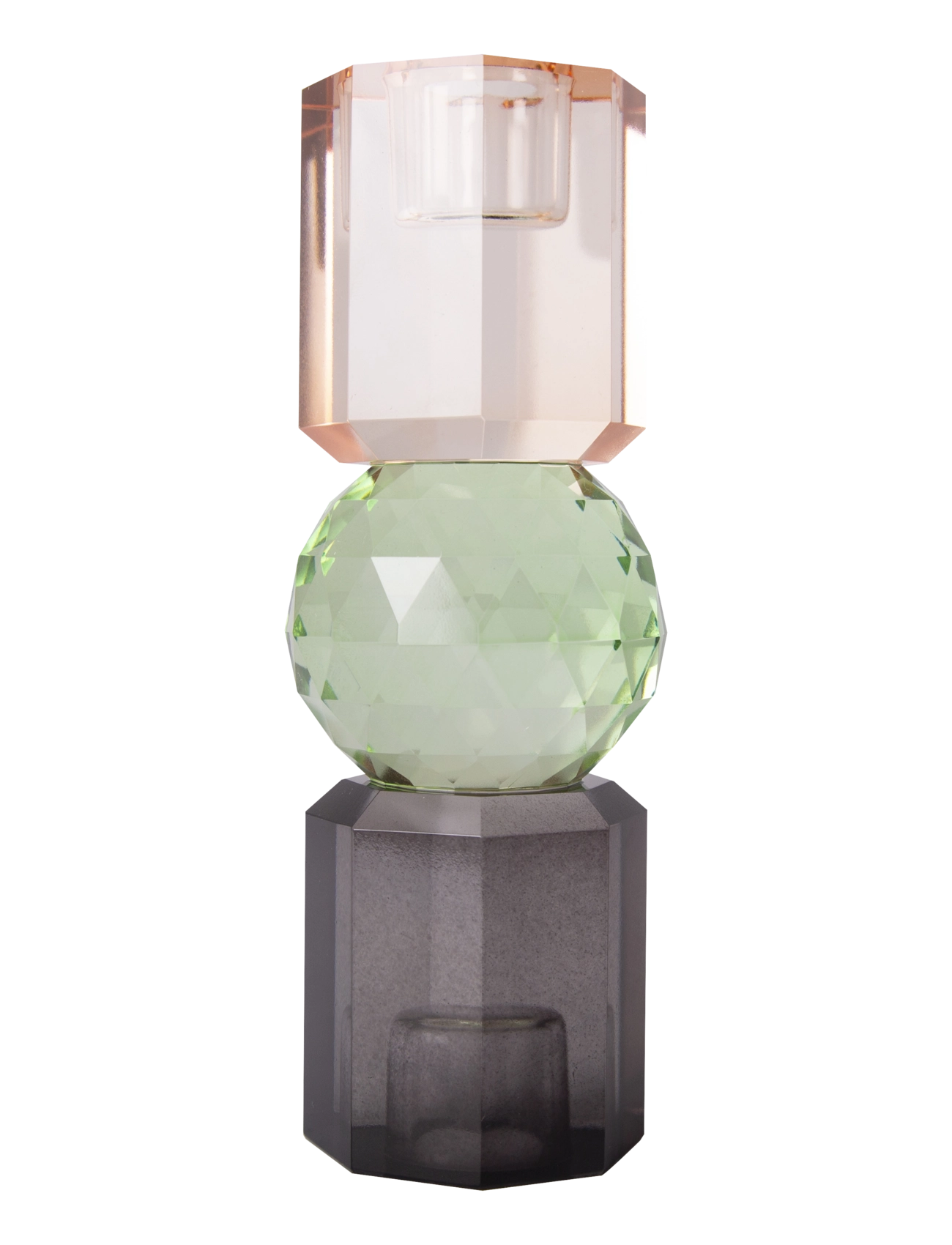 Crystal candle holder - PEACH/GREEN/SMOKE