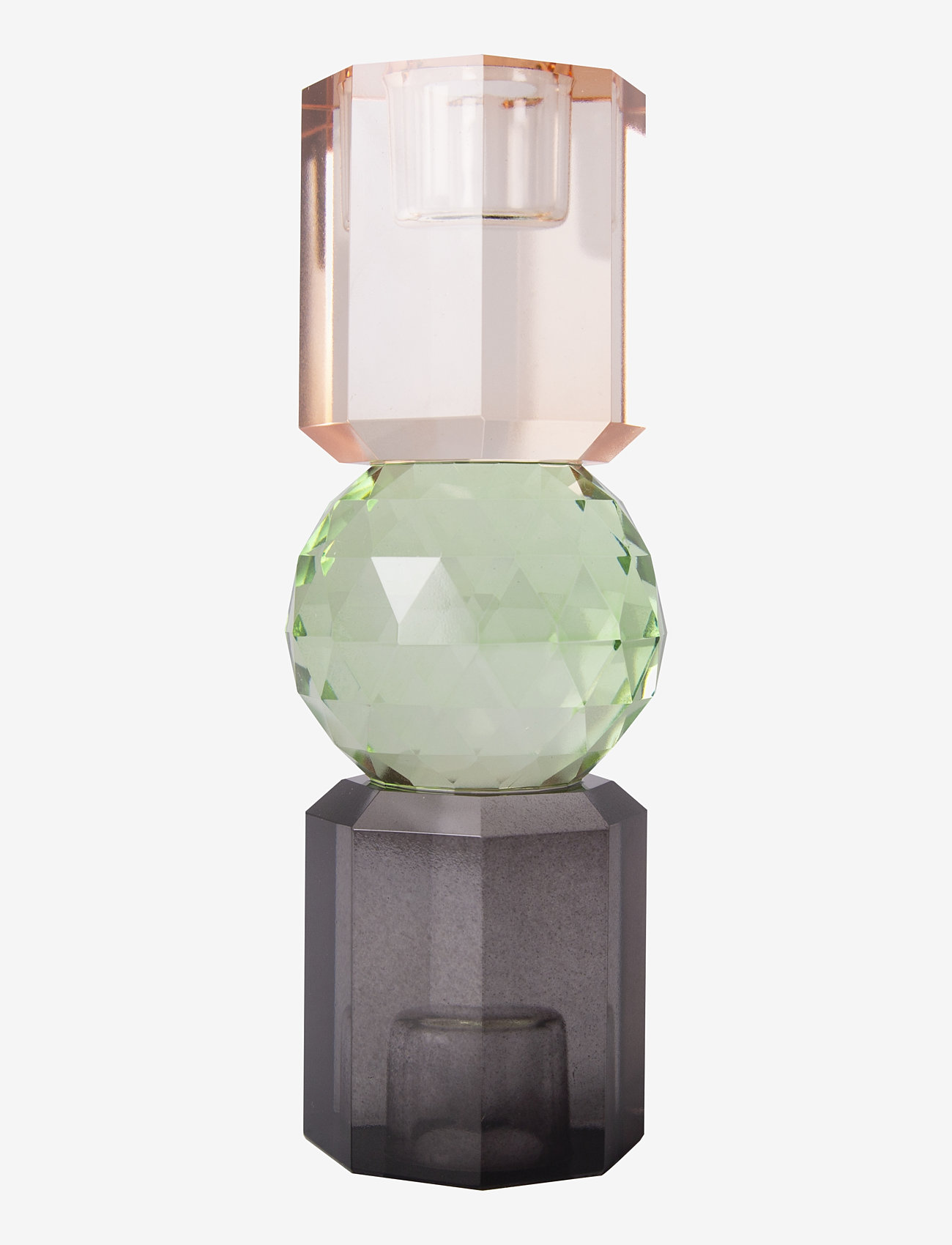C'est Bon - Crystal candle holder - peach/green/smoke - 1