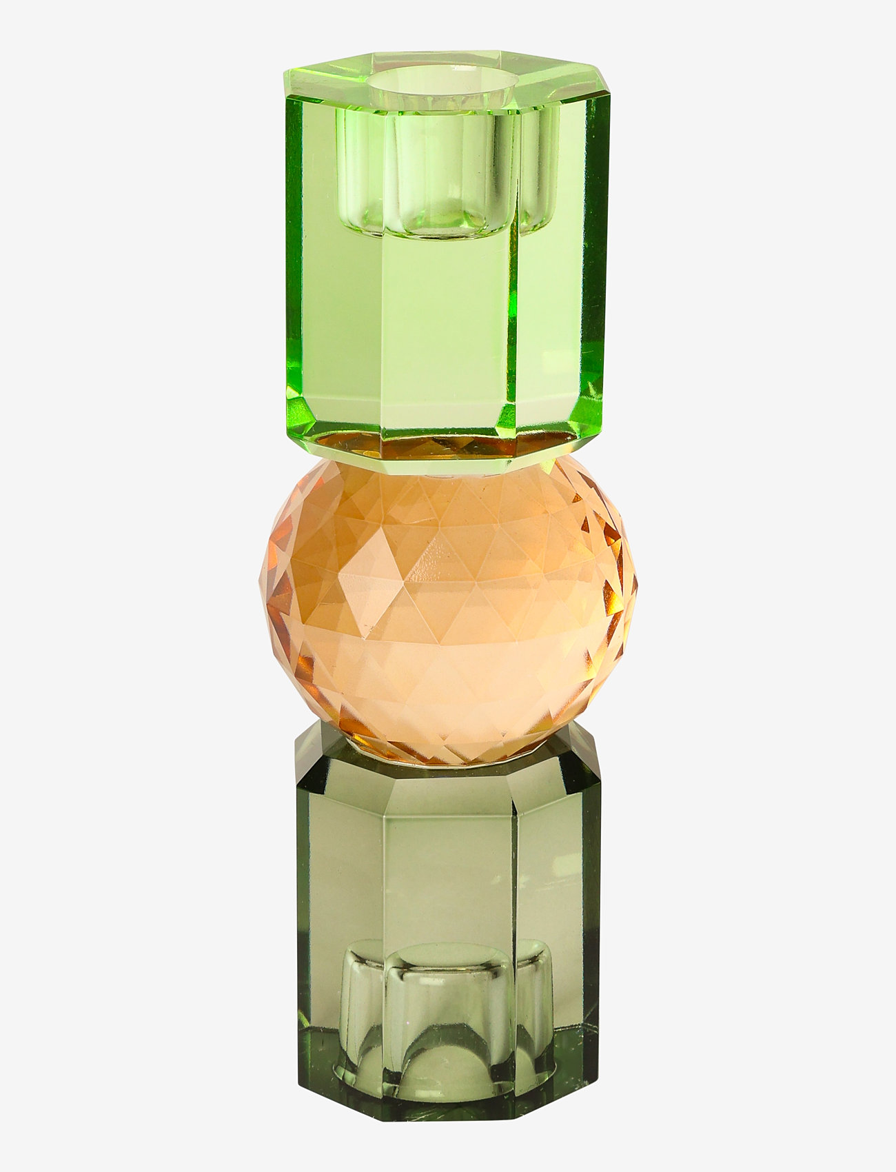 C'est Bon - Crystal candle holder - green/peach/olive - 0