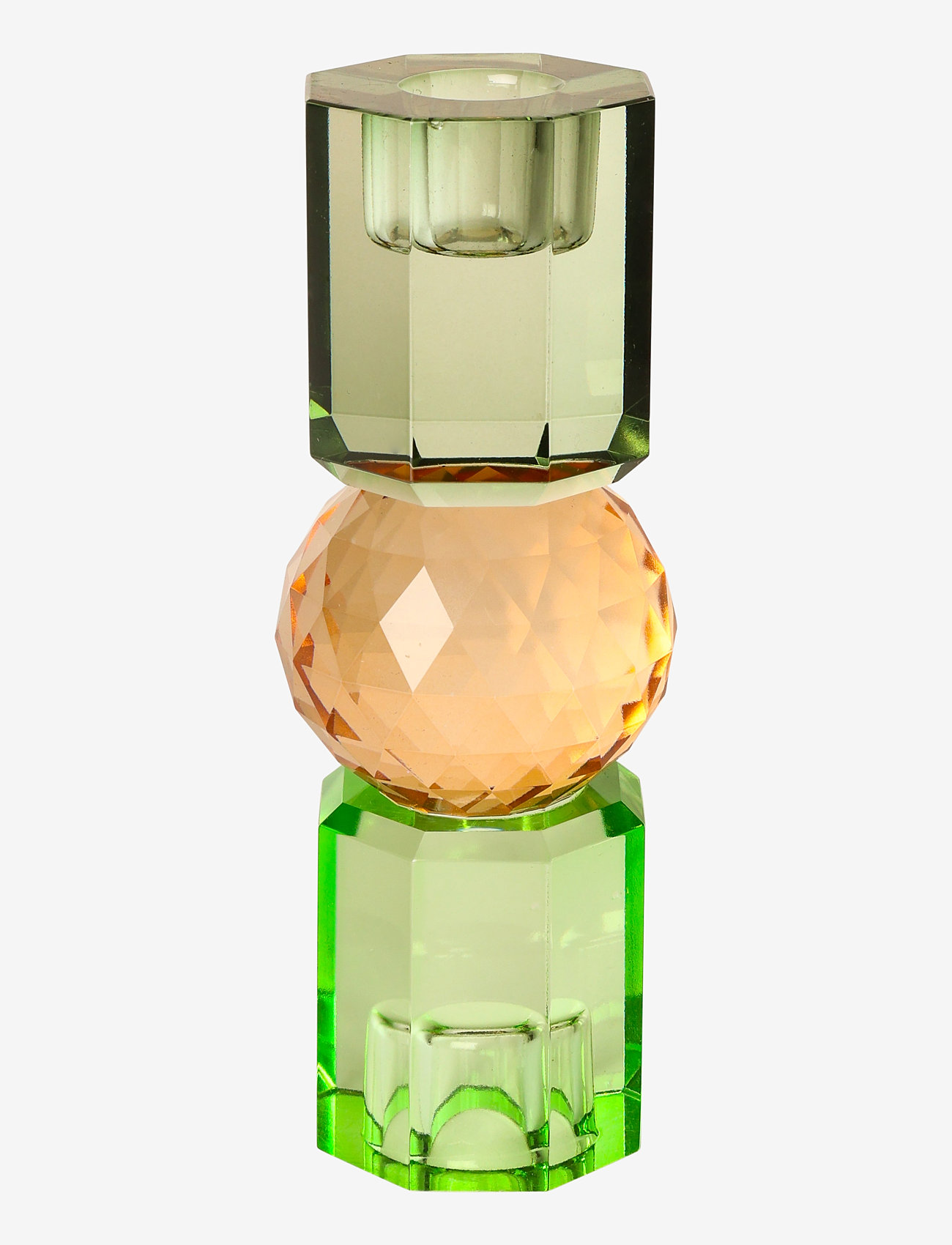 C'est Bon - Crystal candle holder - green/peach/olive - 1