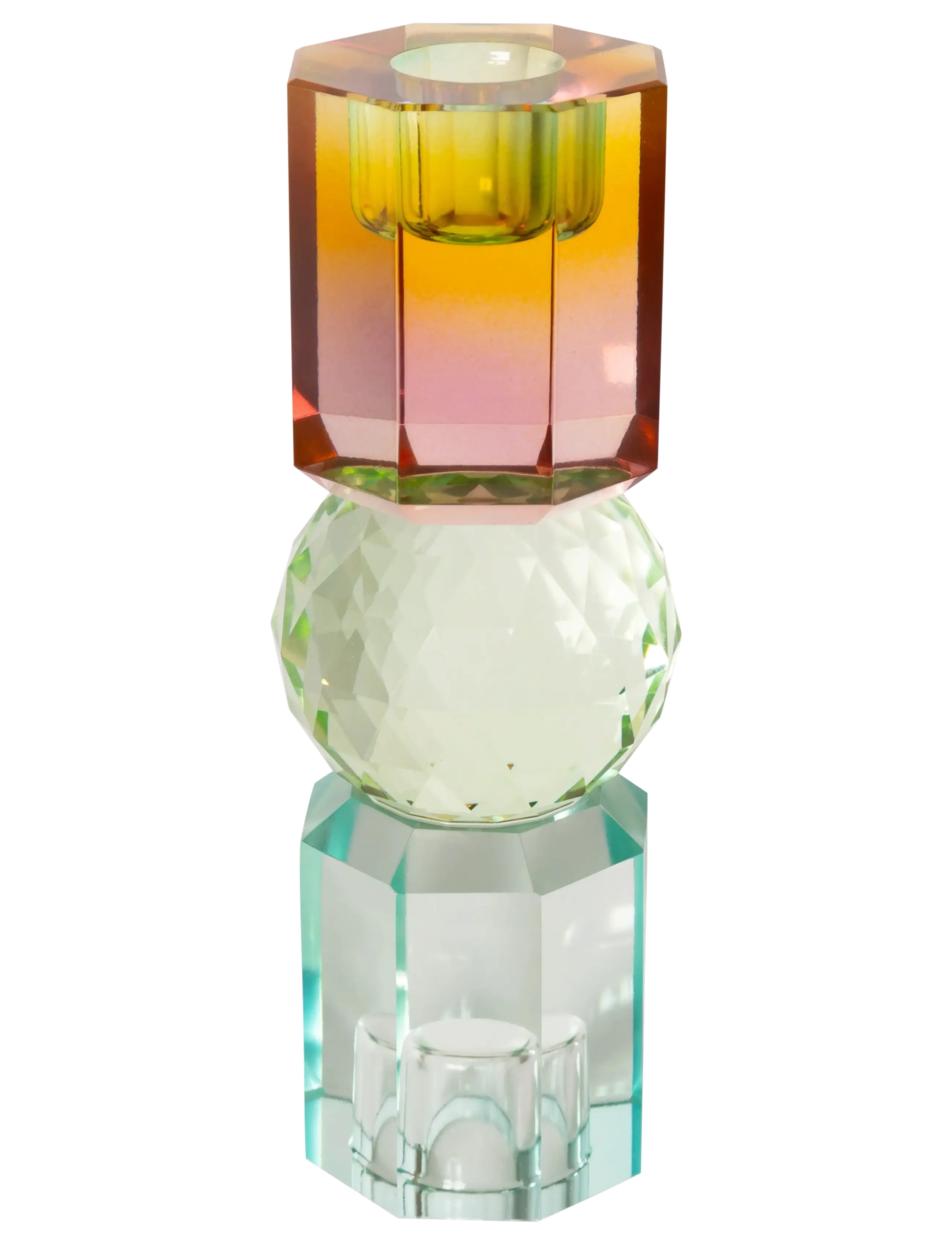 C'est Bon - Crystal candle holder - lysestager - yellow omb/light mint/blue165x6x6 - 1