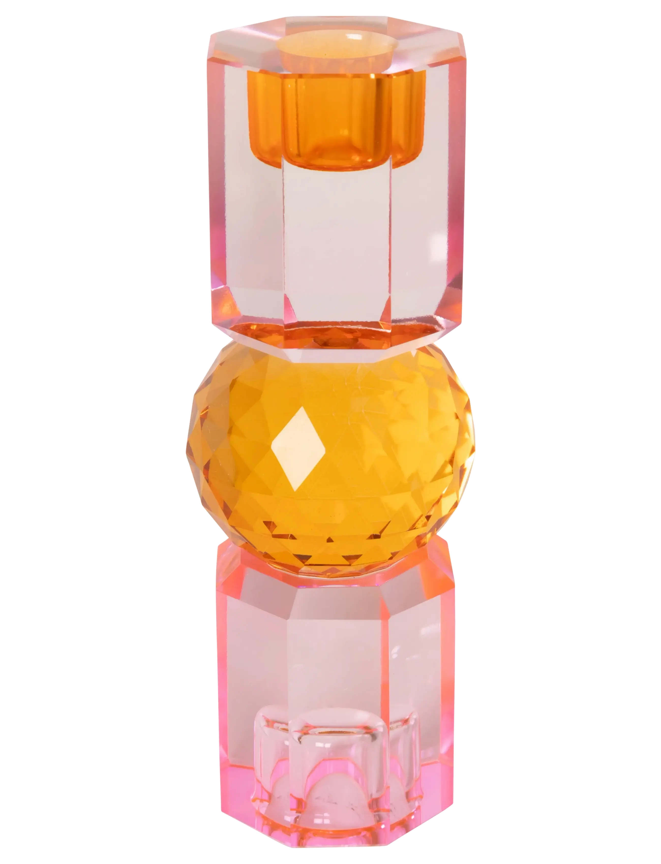 C'est Bon Crystal candle holder - C'est Bon - PINK/TANGERINE/PEACH OMBRE165X6X6 / orange