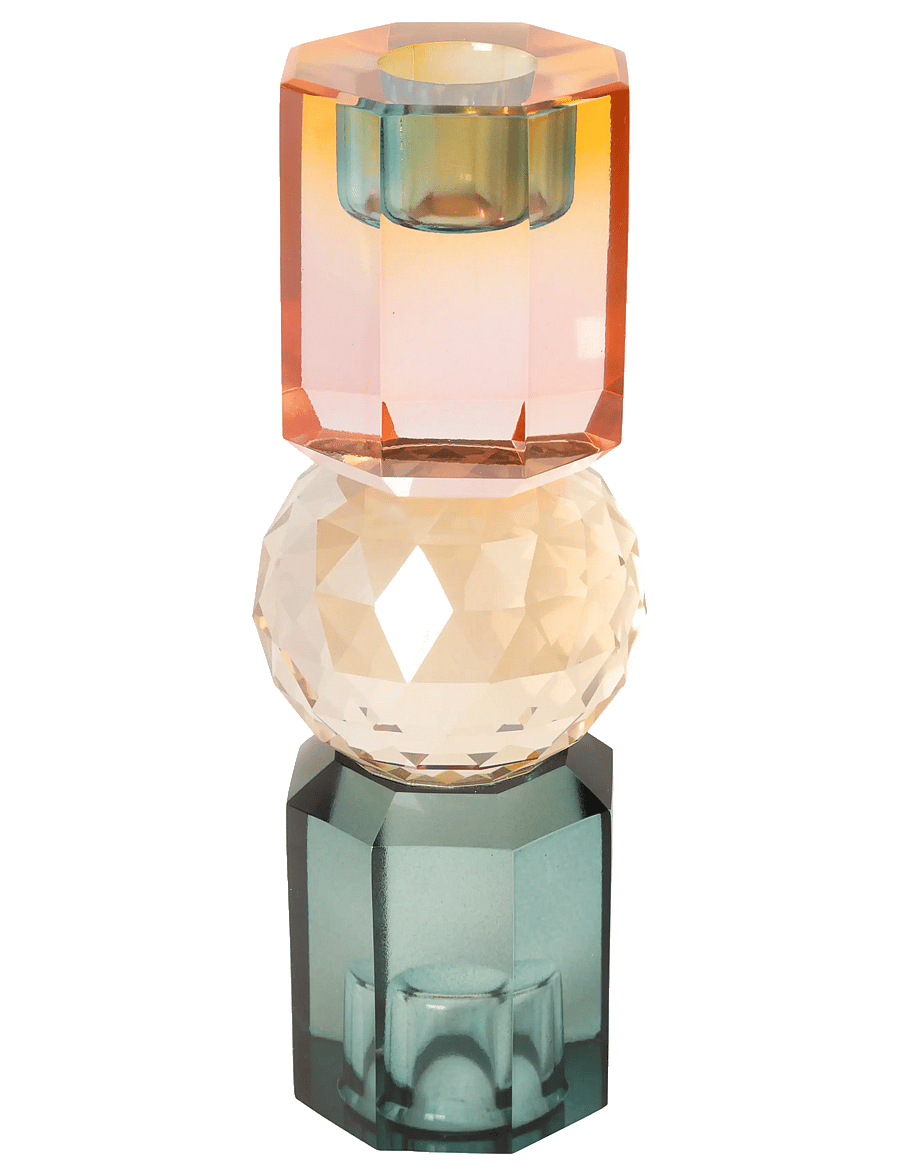 C'est Bon - Crystal candle holder - kerzenständer - cyan/peach/rose ombre - 0