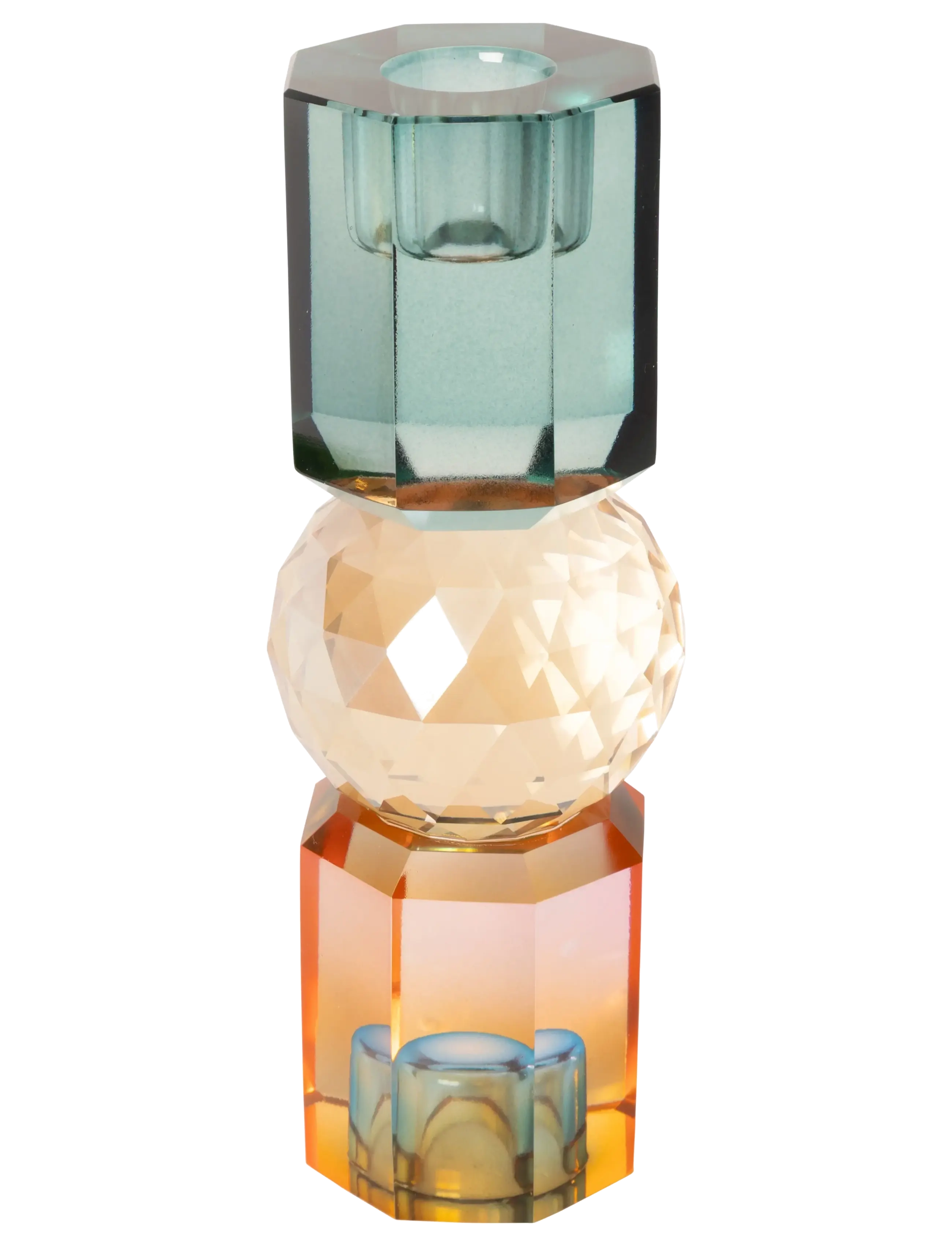 C'est Bon - Crystal candle holder - kerzenständer - cyan/peach/rose ombre - 1