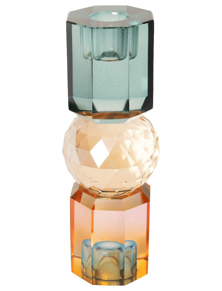 C'est Bon - Crystal candle holder - kerzenständer - cyan/peach/rose ombre - 1