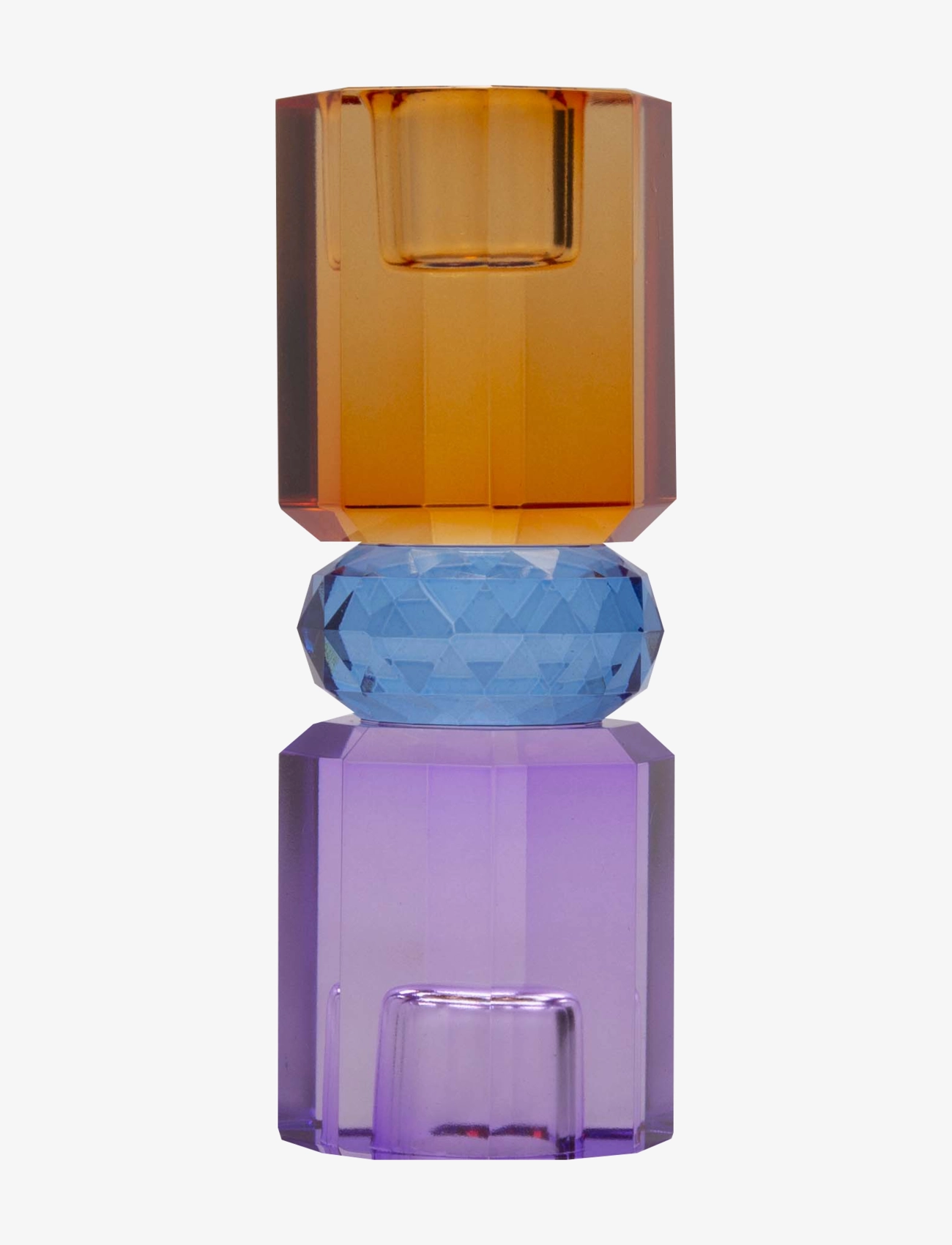 C'est Bon - Crystal candle holder - laveste priser - violet/cobolt/amber - 1