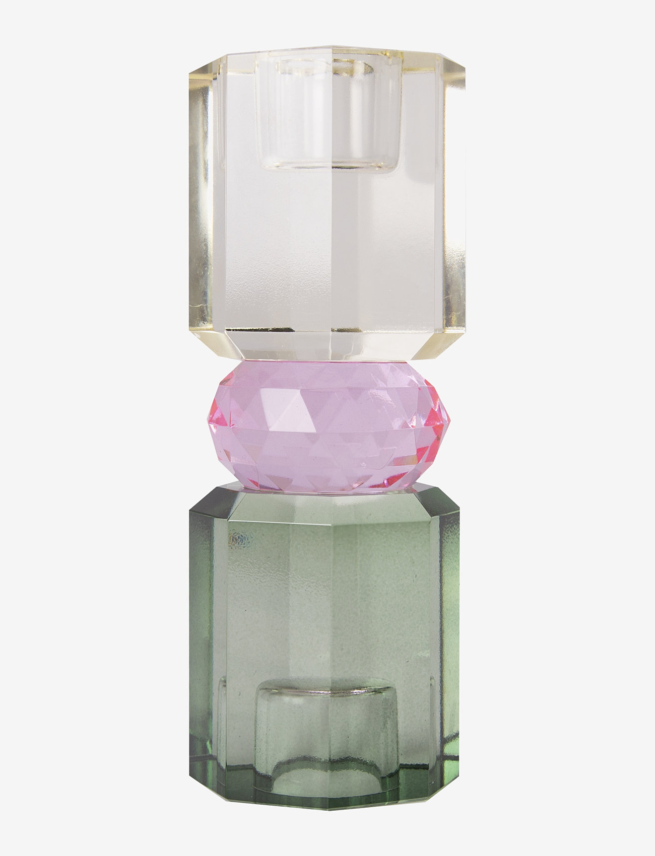 C'est Bon - Crystal candle holder - butter/baby pink/olive - 1