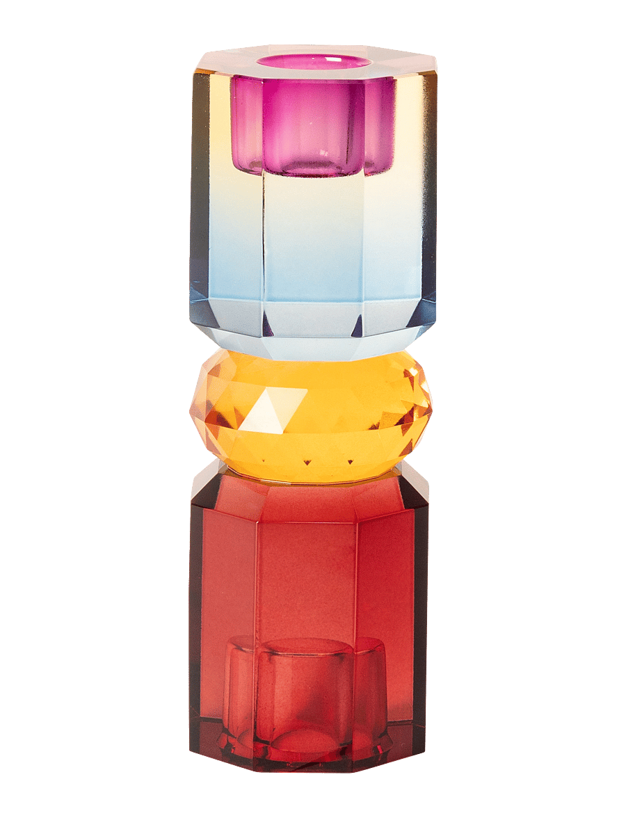 C'est Bon - Crystal candle holder - lysestager - bordeaux/amber/blue ombre - 0