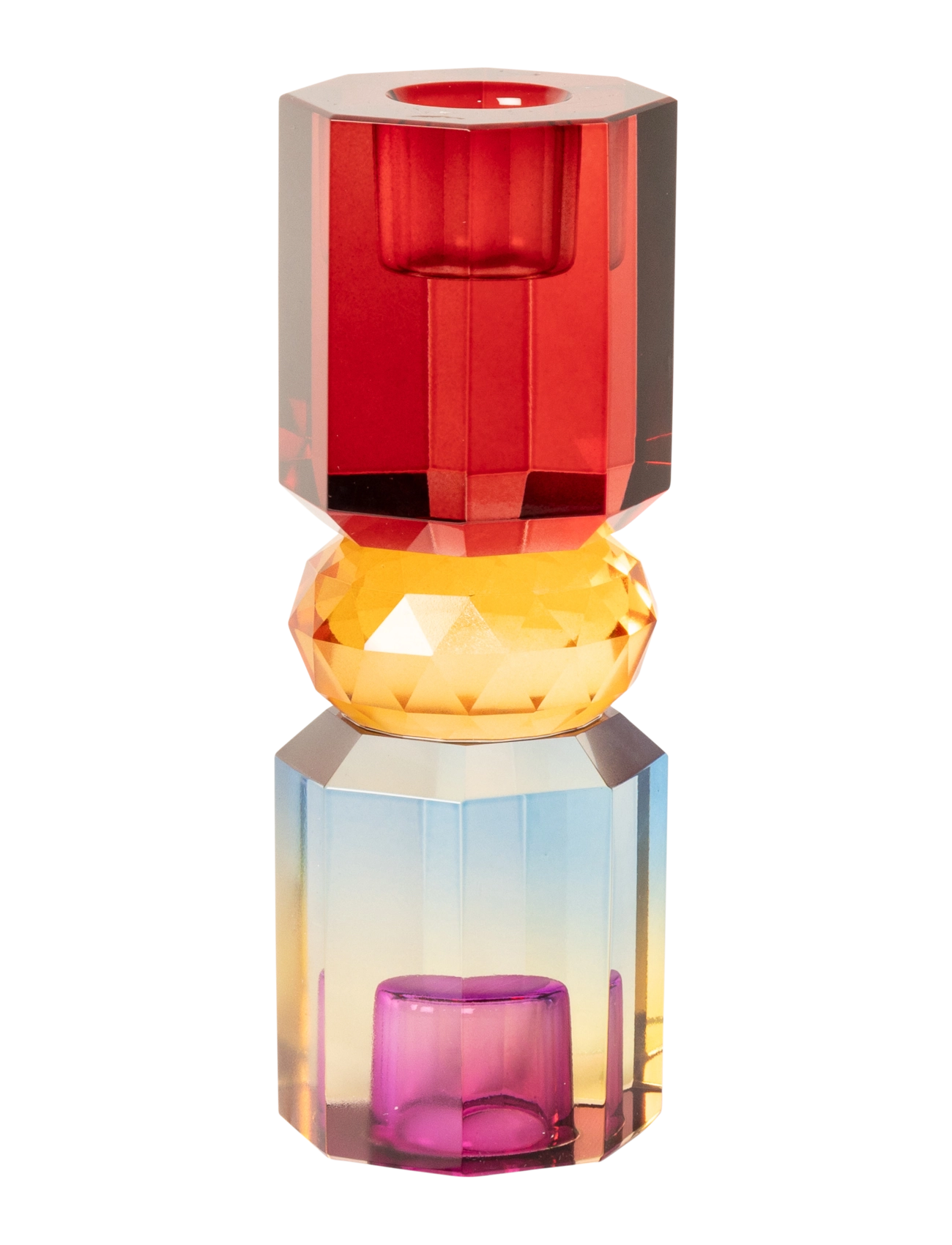 C'est Bon - Crystal candle holder - lysestager - bordeaux/amber/blue ombre - 1