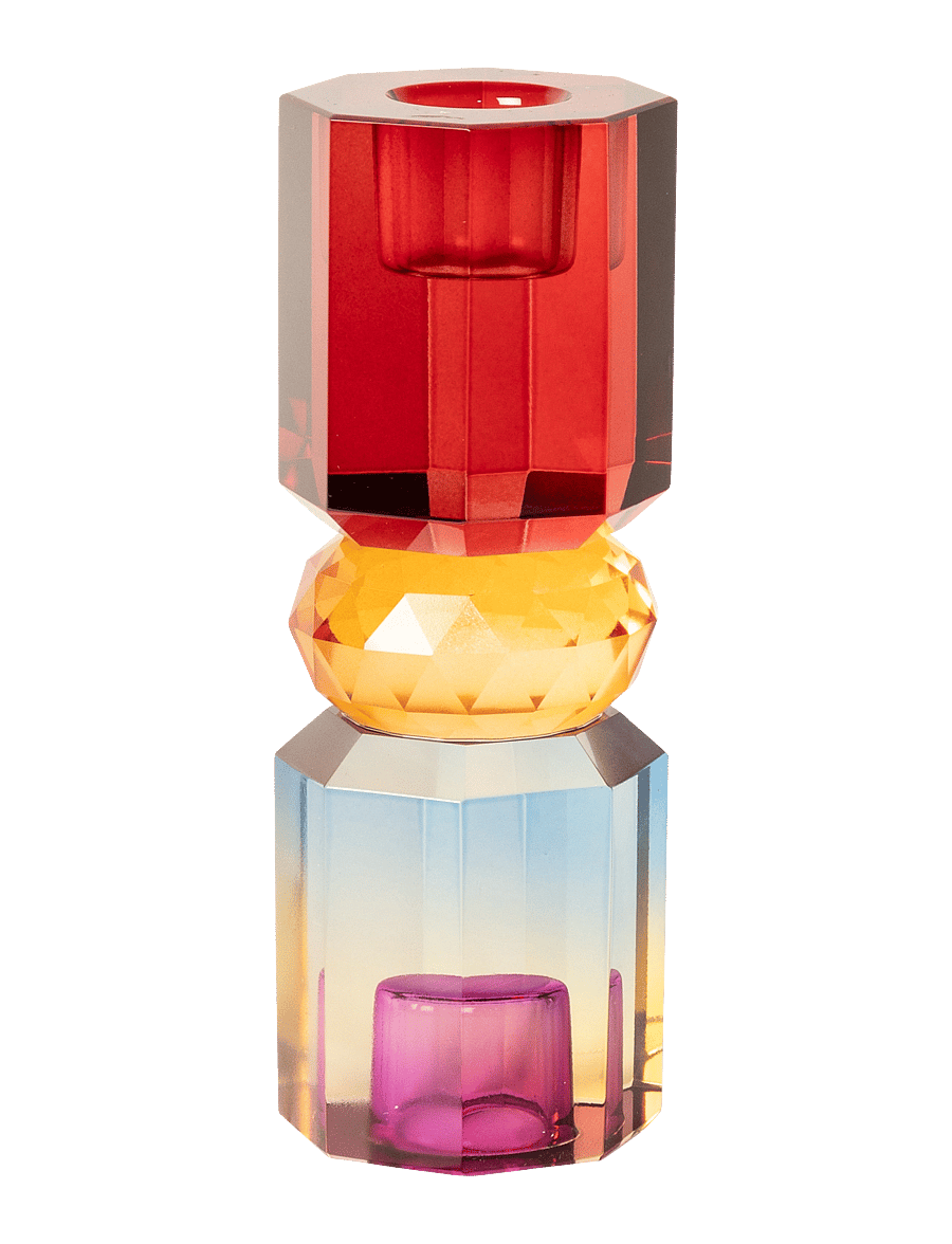 C'est Bon - Crystal candle holder - lysestager - bordeaux/amber/blue ombre - 1
