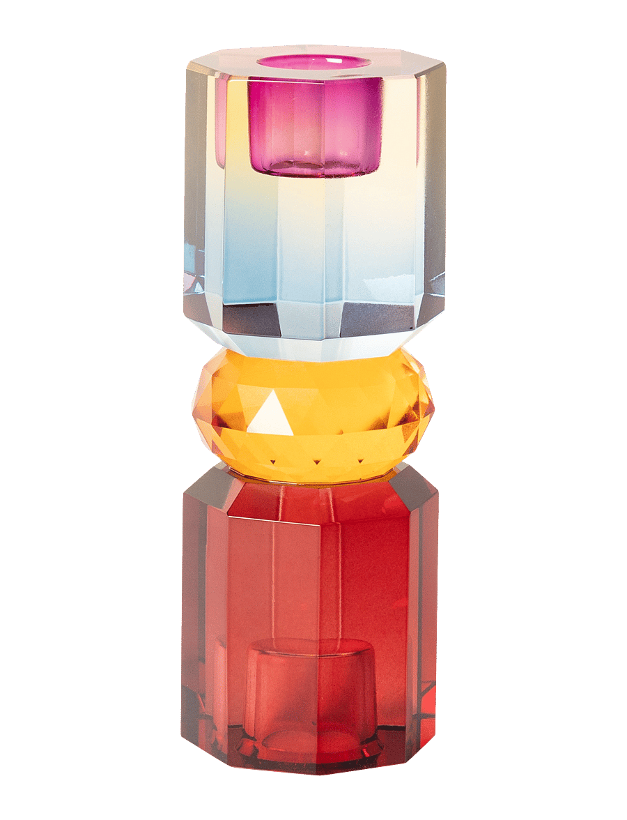 C'est Bon - Crystal candle holder - lysestager - bordeaux/amber/blue ombre - 2