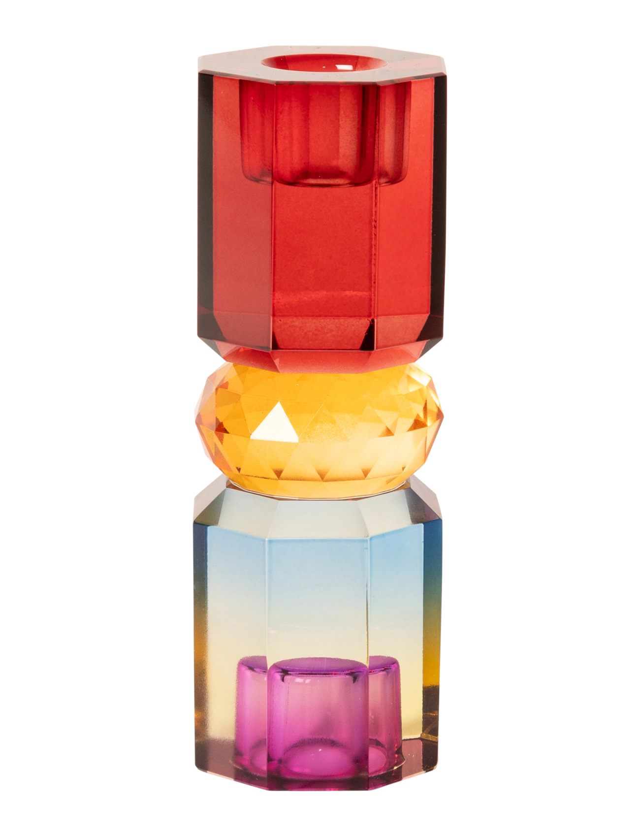 C'est Bon - Crystal candle holder - lysestager - bordeaux/amber/blue ombre - 3