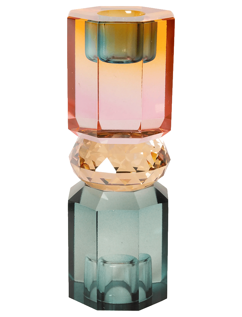 C'est Bon - Crystal candle holder - køb efter pris - cyan/peach/rose ombre - 0