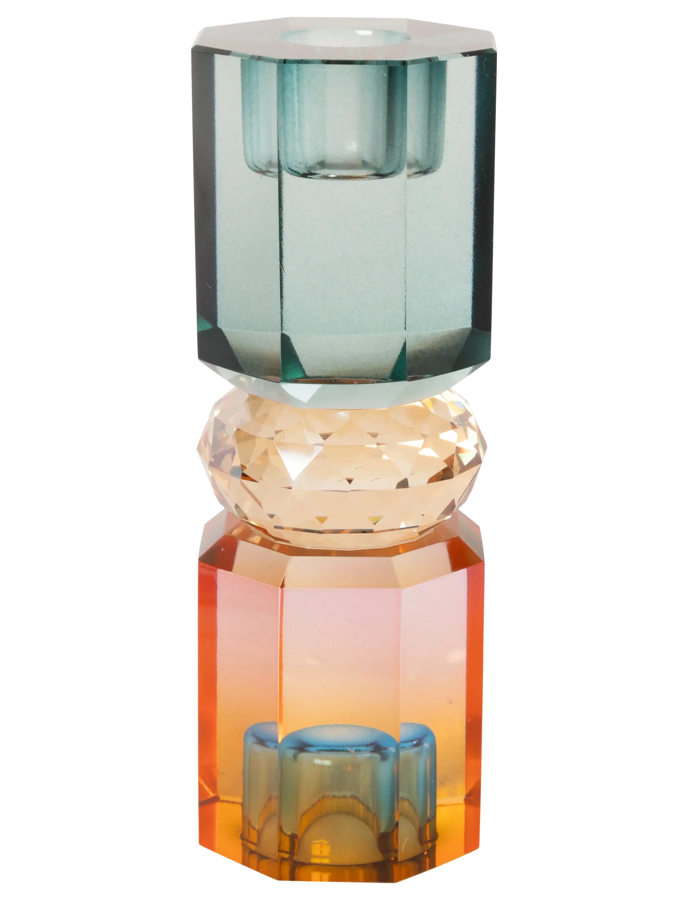 C'est Bon - Crystal candle holder - kerzenständer - cyan/peach/rose ombre - 1