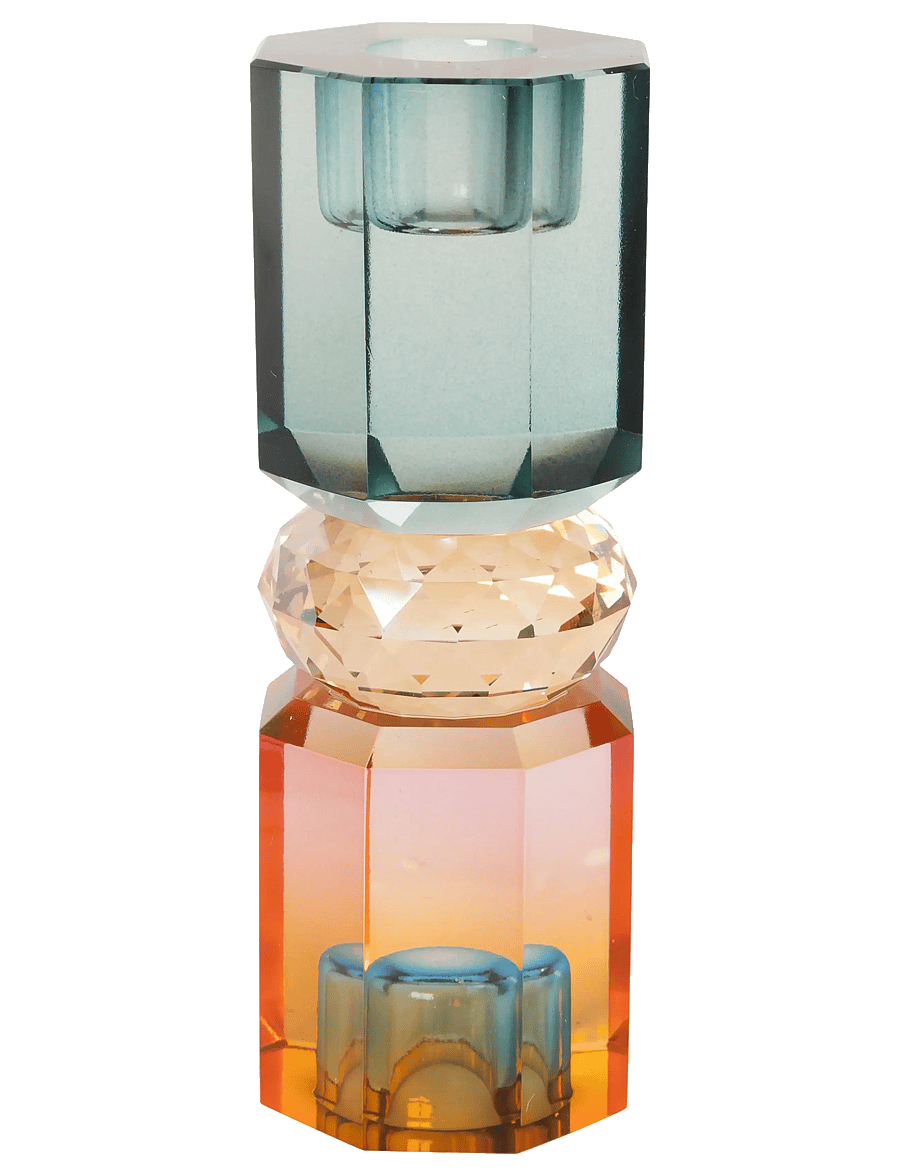C'est Bon - Crystal candle holder - kerzenständer - cyan/peach/rose ombre - 1
