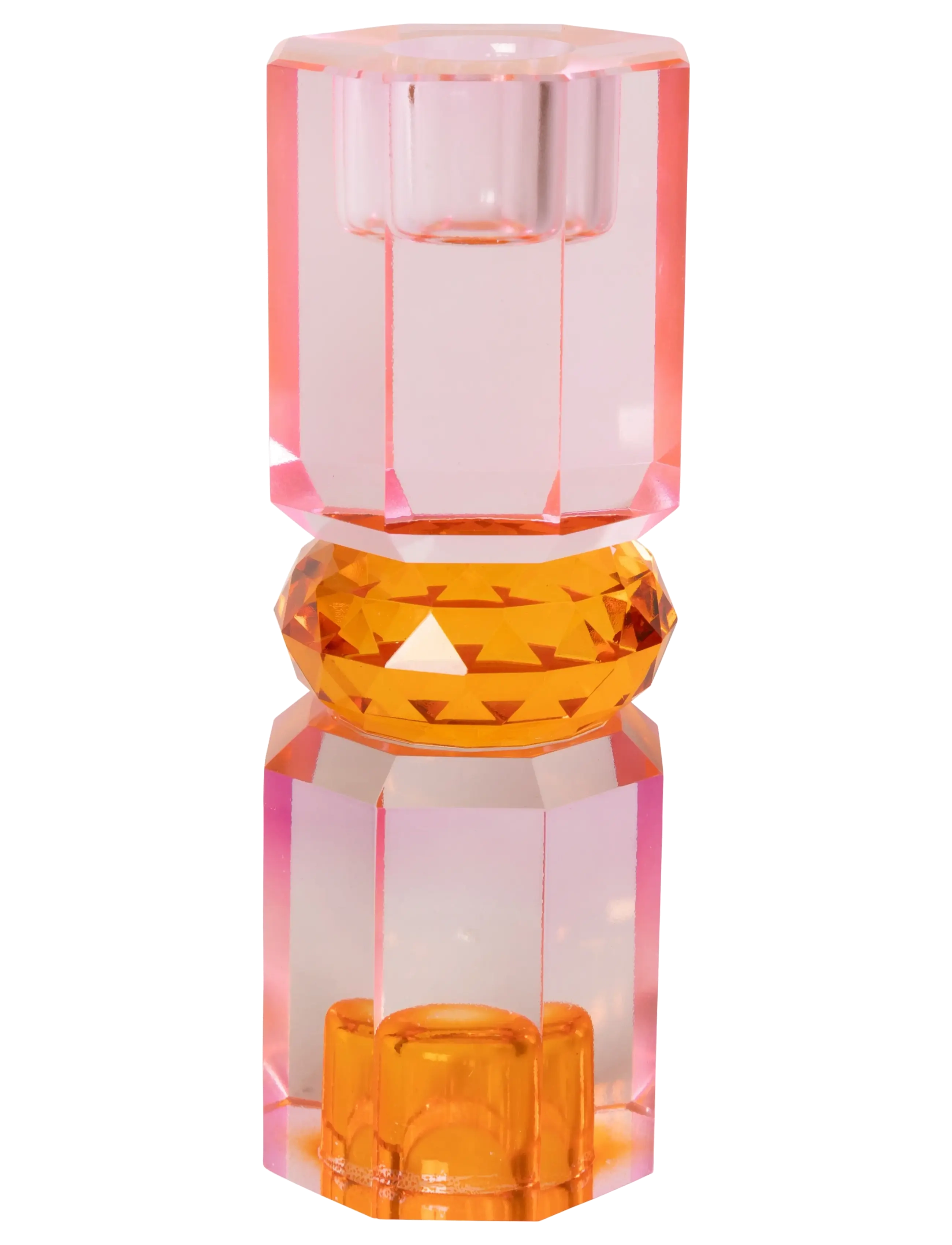 C'est Bon - Crystal candle holder - lysestager - pink/tangerine/peach - 1