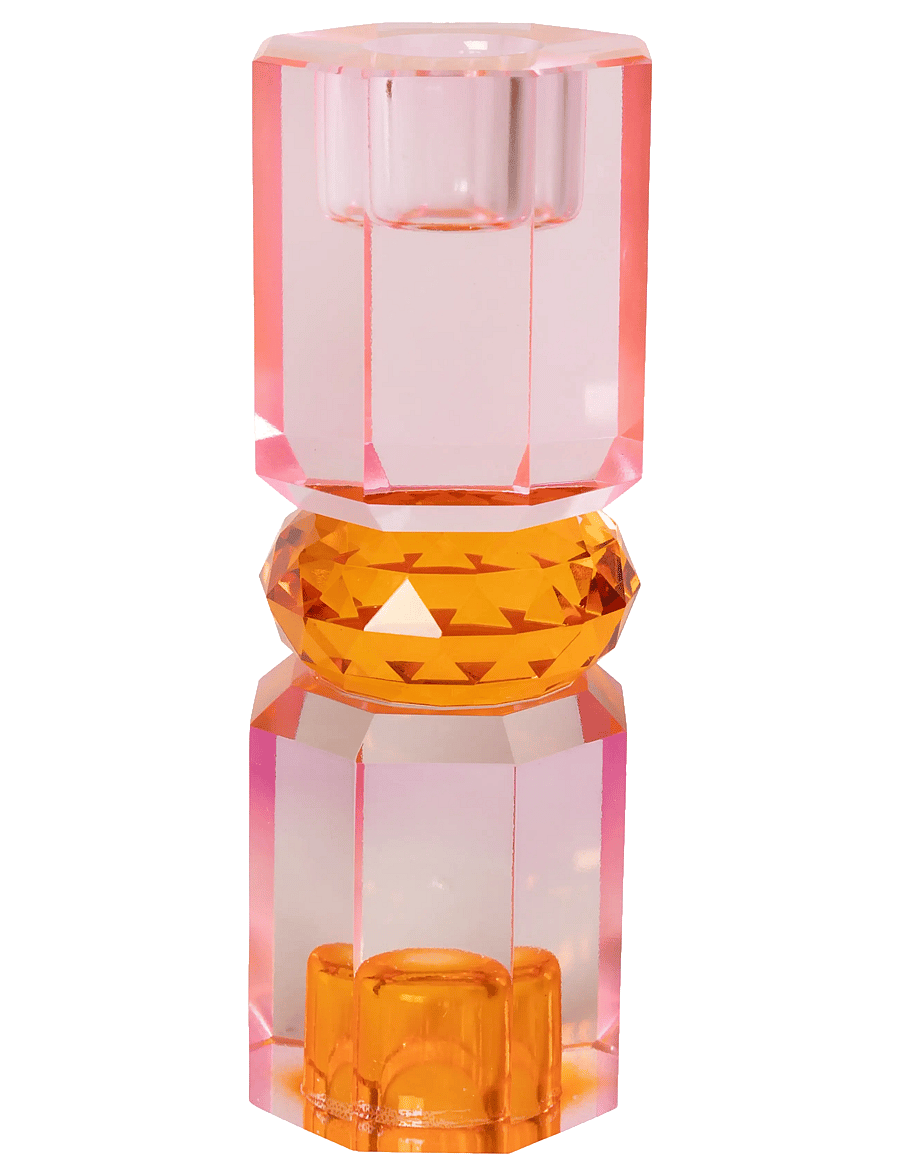 C'est Bon - Crystal candle holder - lysestager - pink/tangerine/peach - 1